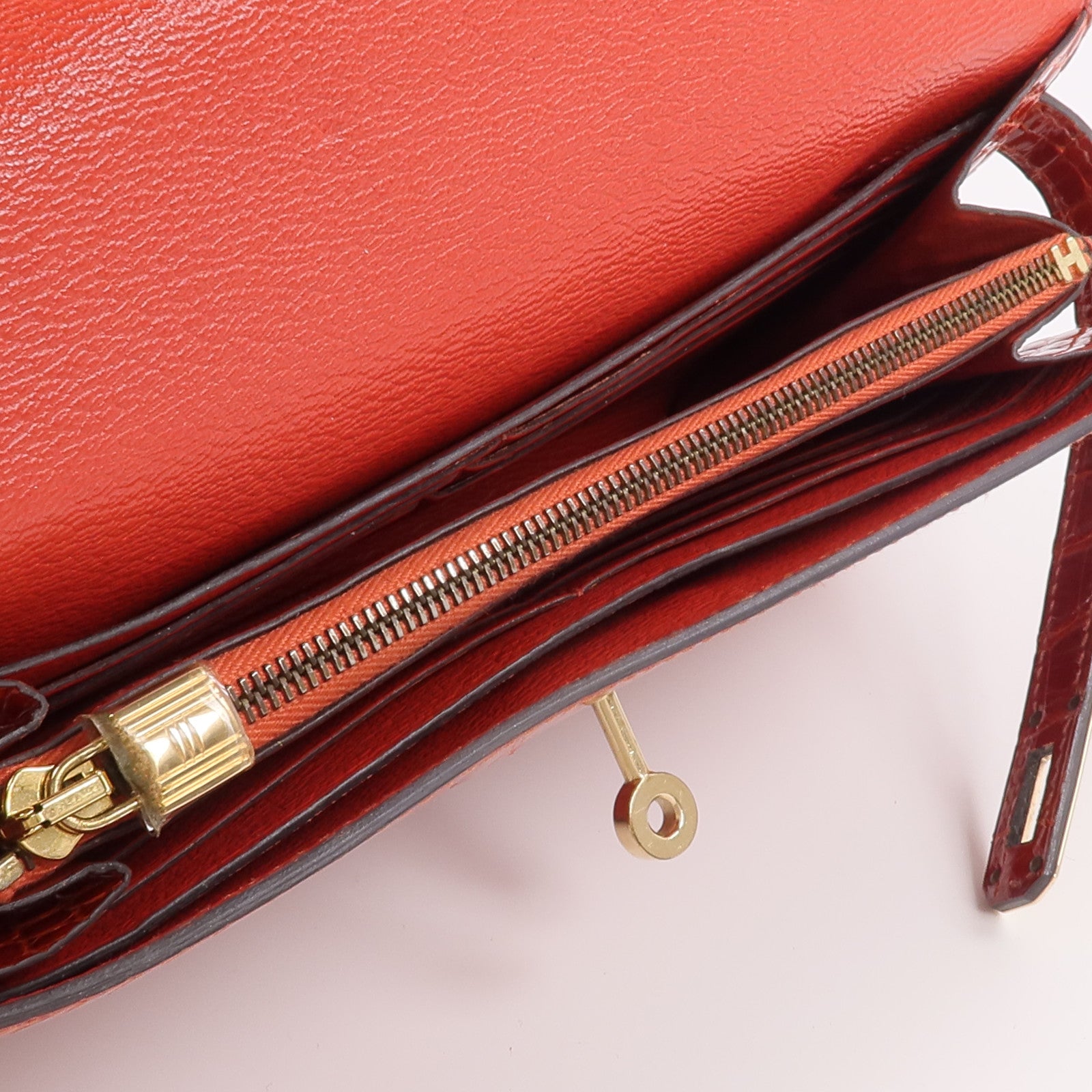 HERMES Alligator皮革Kelly Wallet長錢包
