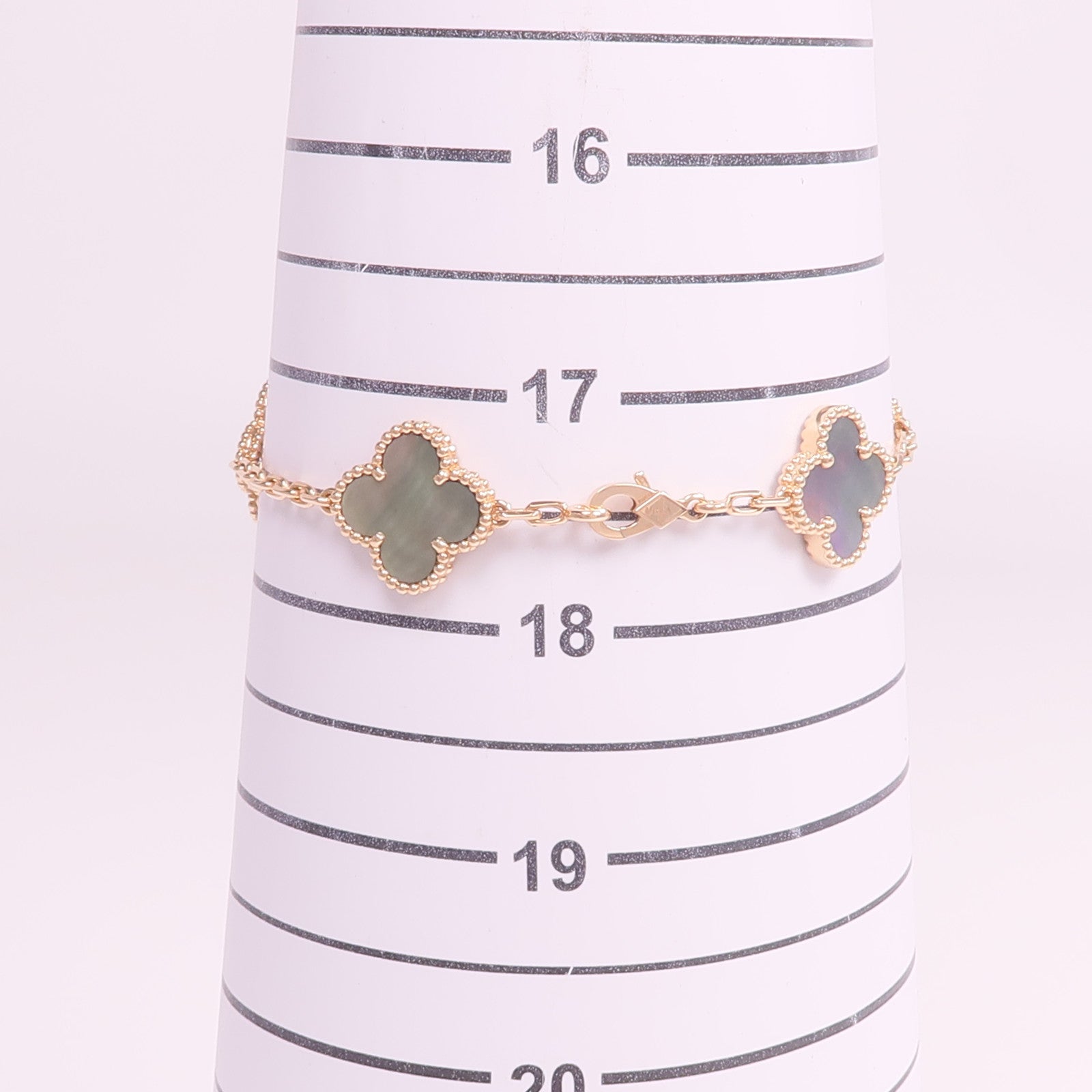 Van Cleef & Arpels 18K玫瑰金Vintage Alhambra Bracelet 5 Motifs珍珠母貝/鑽石手鏈