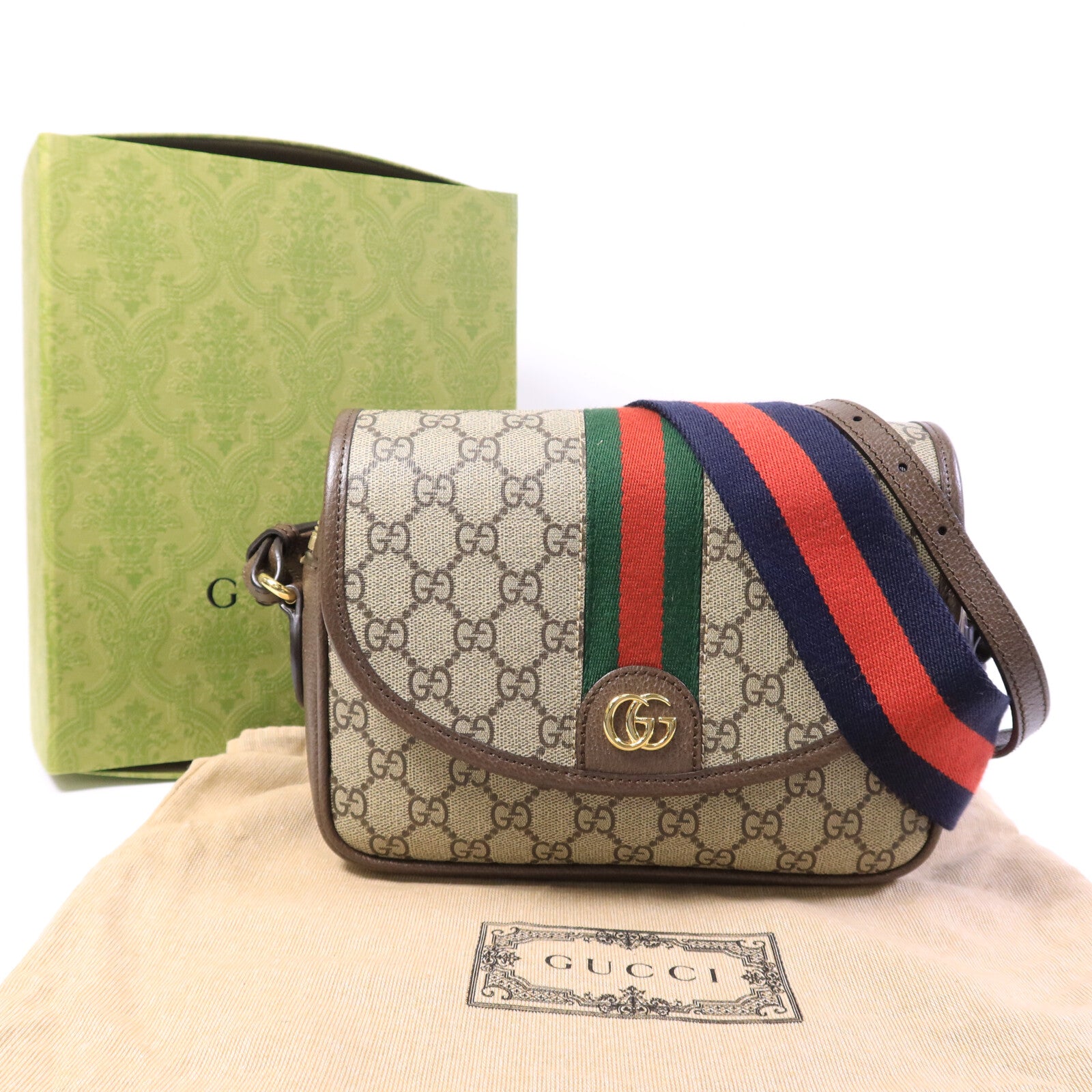 GUCCI 塗層帆布Ophidia GG肩背袋