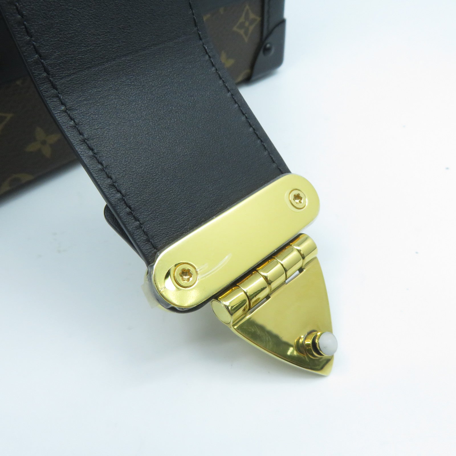 LOUIS VUITTON Monogram Petite Malle金扣肩背袋啡色/黑色