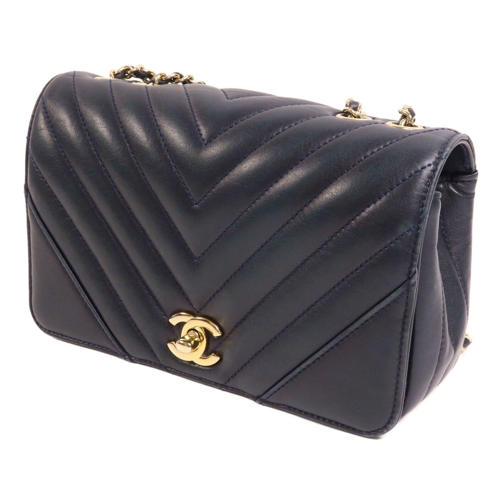 CHANEL 牛皮皮革Chain Shoulder鏈帶肩背袋