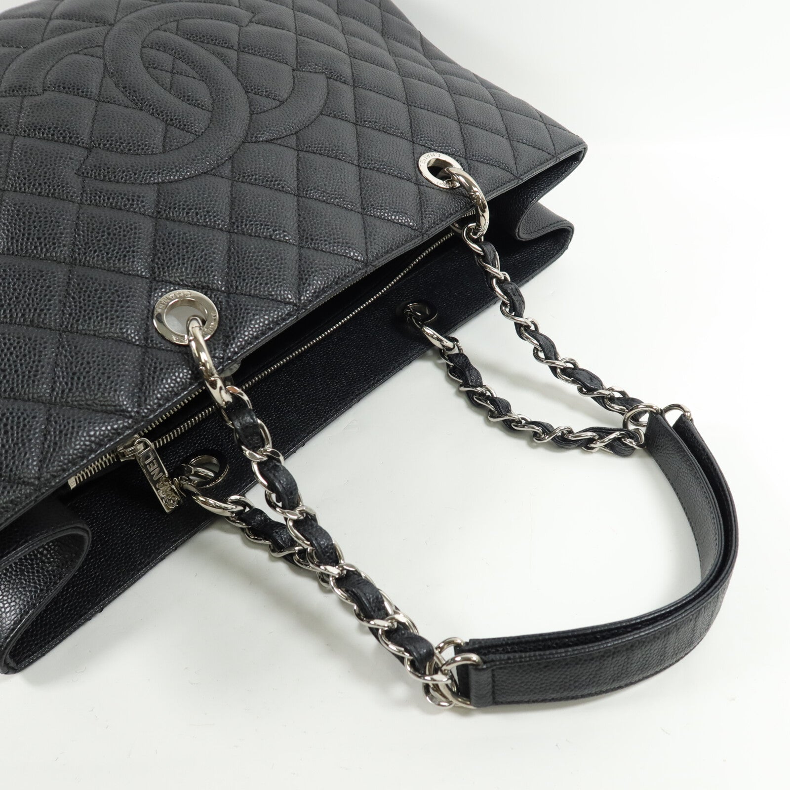 CHANEL 牛皮皮革GST XL鏈帶肩背袋