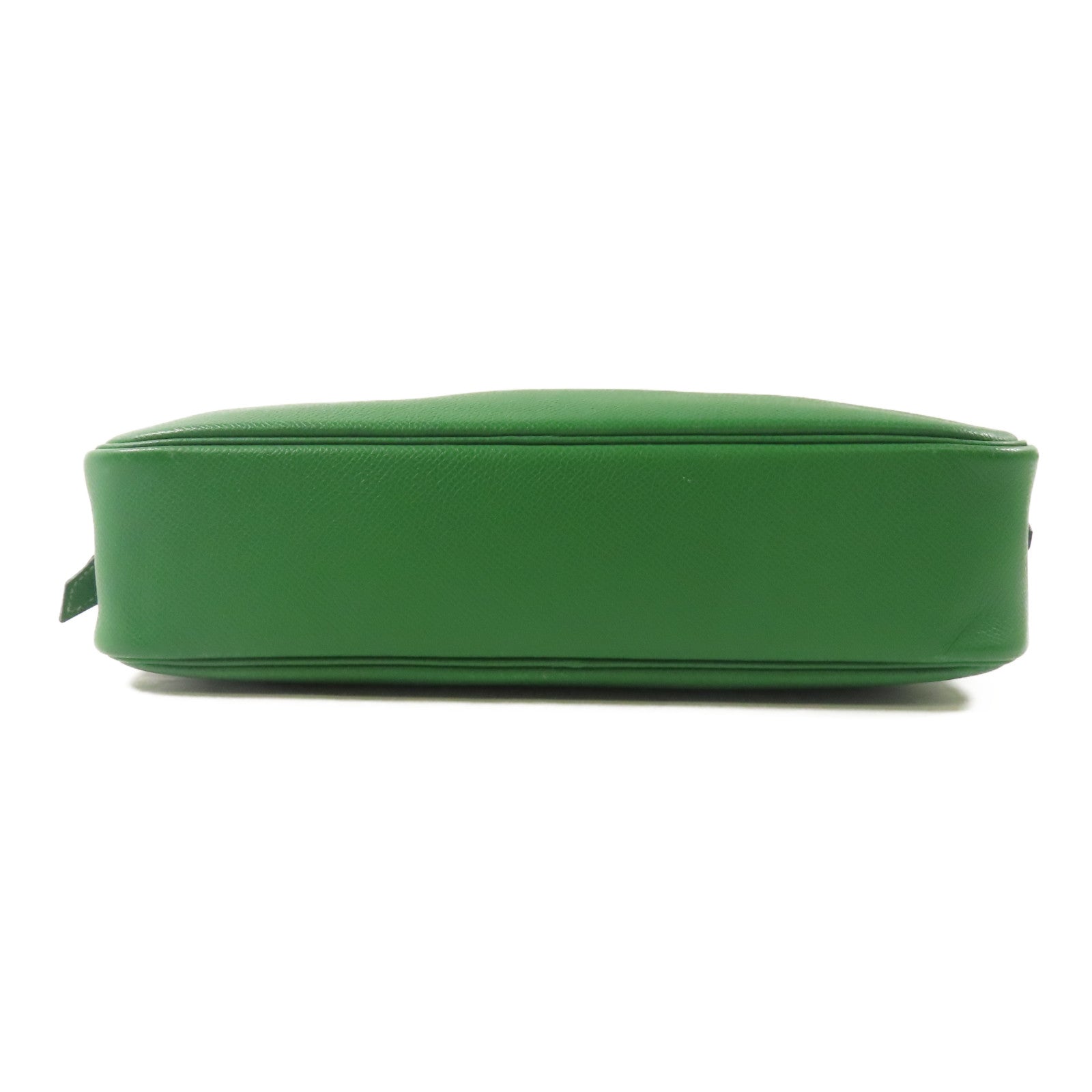 HERMES Epsom皮革Plume 28銀扣手挽袋Vert Bengale Emerald
