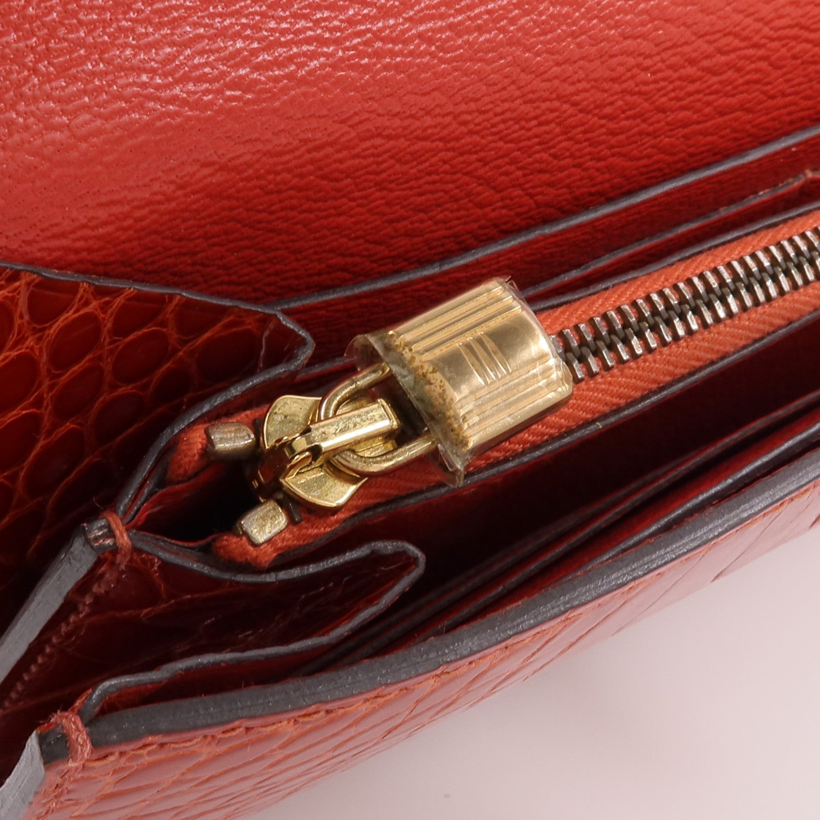 HERMES Alligator皮革Kelly Wallet長錢包