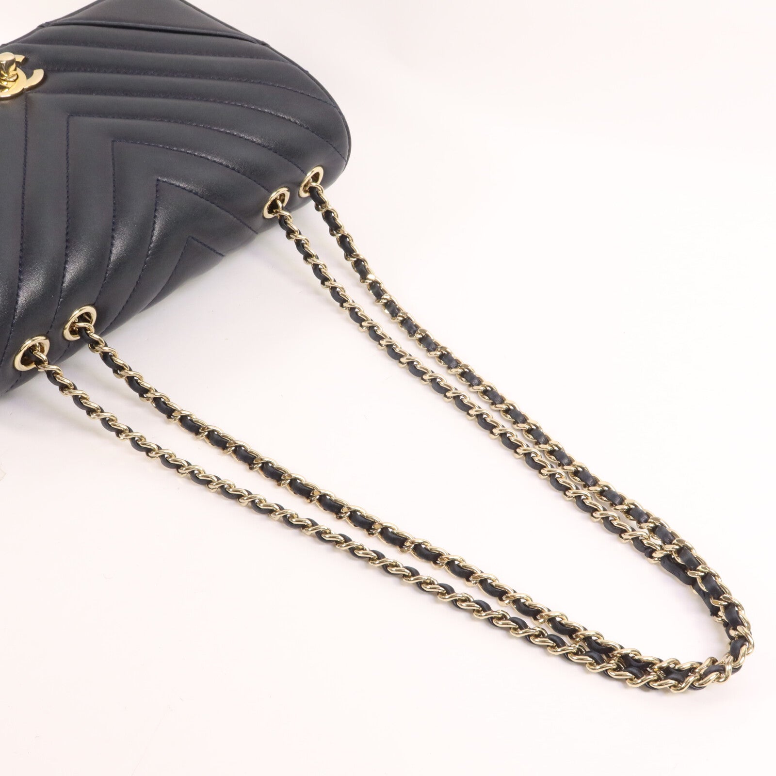 CHANEL 牛皮皮革Chain Shoulder鏈帶肩背袋