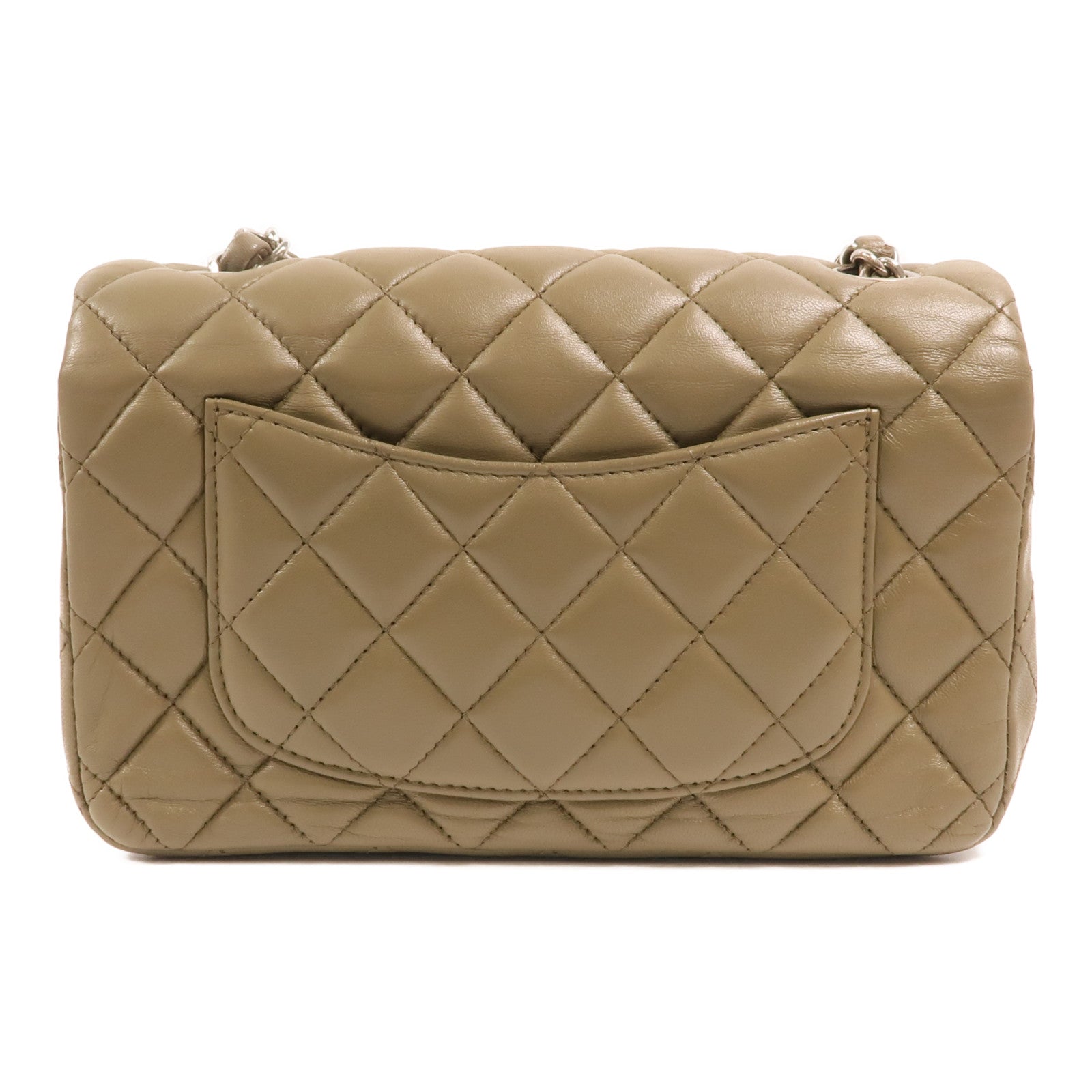 CHANEL 羊皮皮革Mini Classic 20銀扣鏈帶肩背袋