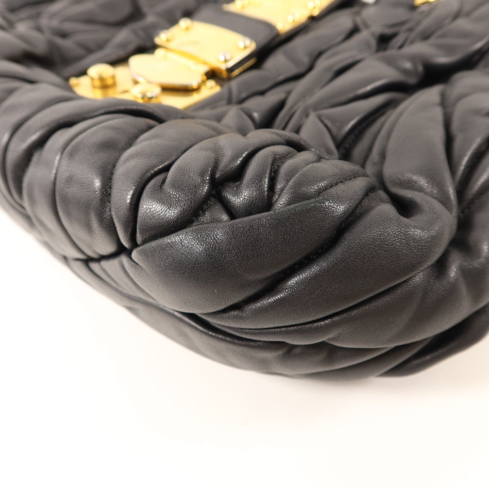 Miu Miu 牛皮皮革2 Way Shoulder Bag金扣手挽肩背兩用袋