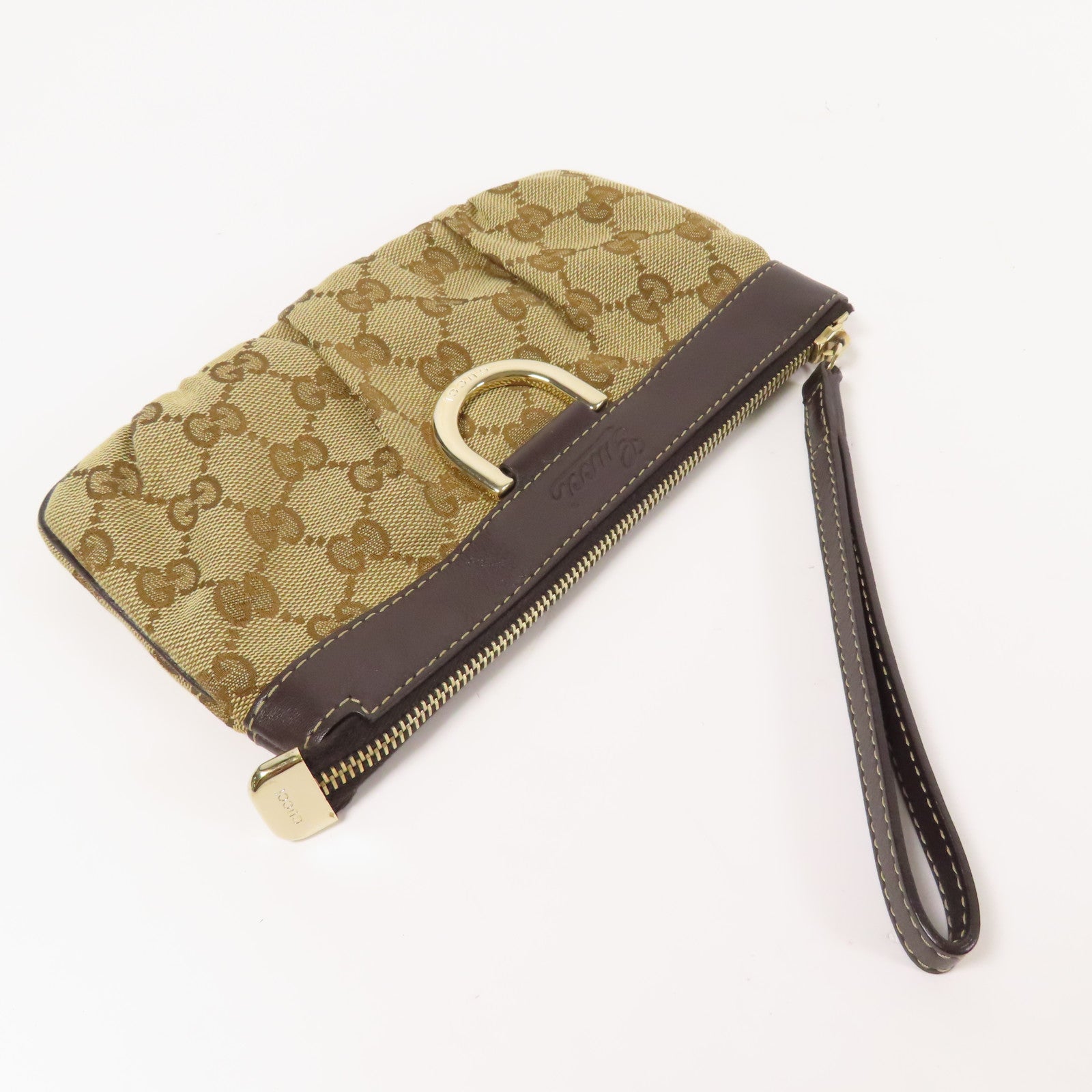 GUCCI 帆布Clutch Bag金扣手拿包