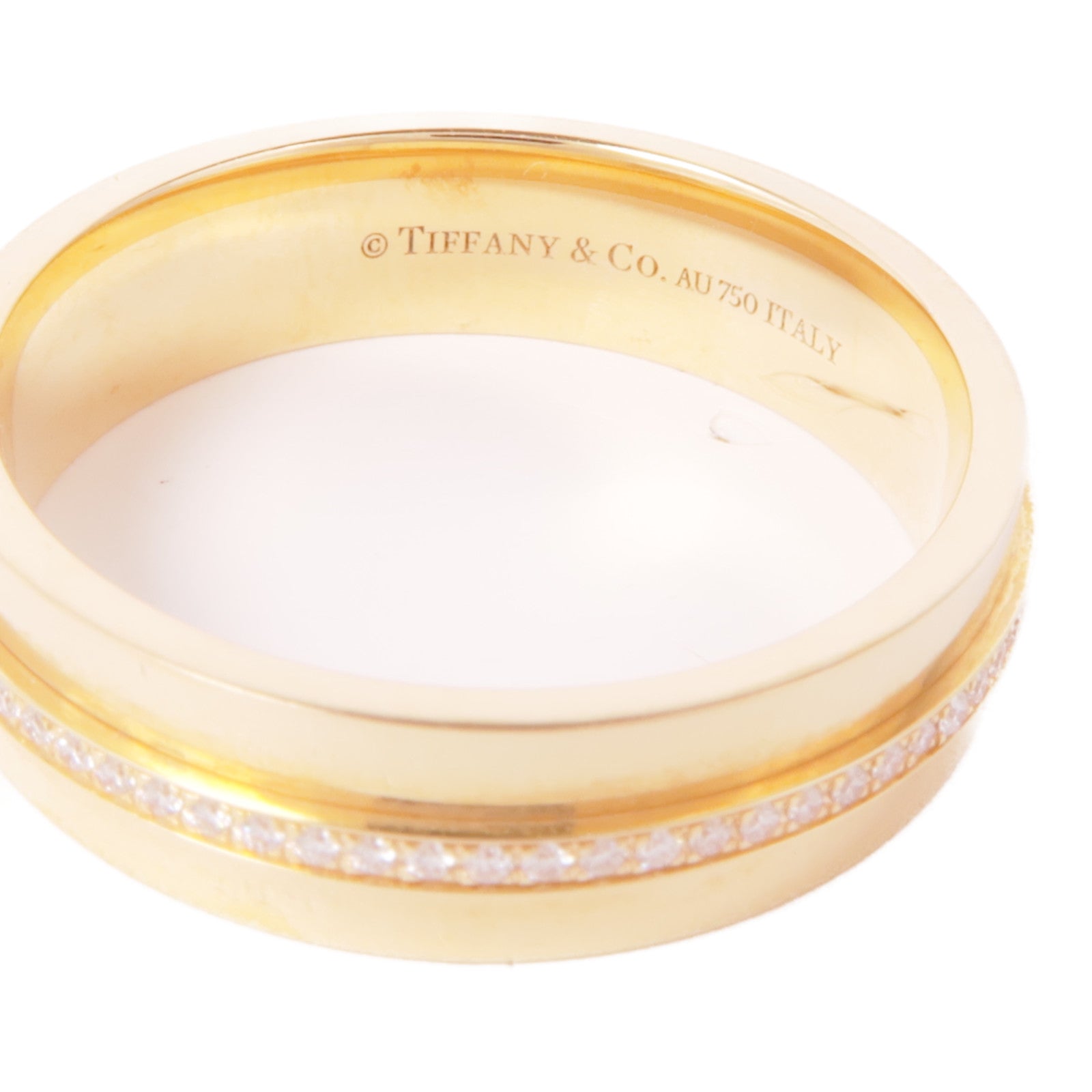 TIFFANY＆CO 18K玫瑰金T Narrow Diamond Ring鑽石戒指US#8.75