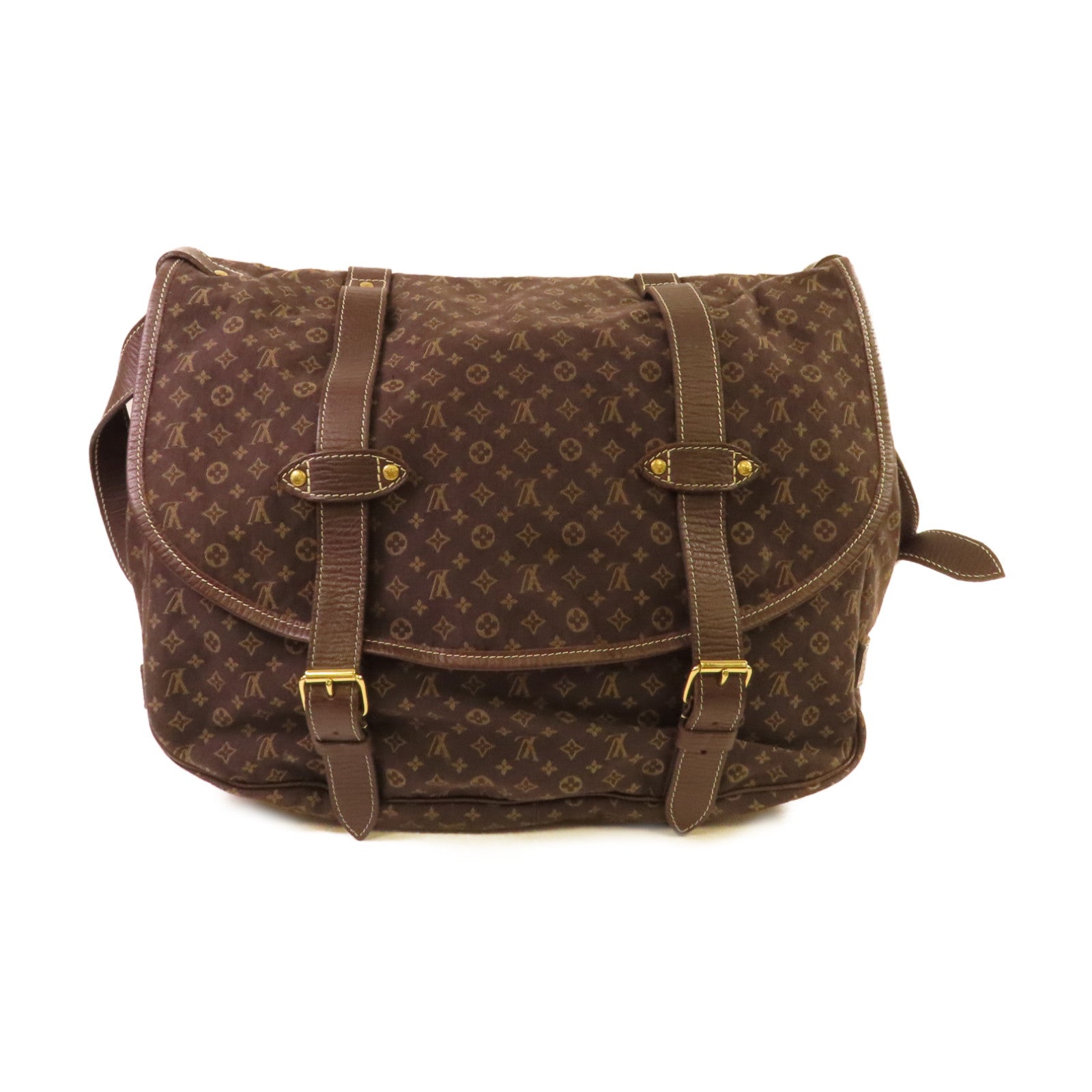LOUIS VUITTON 【激減優惠】Monogram Mini Lin Saumur XL Shoulder Bag金扣肩背袋啡色