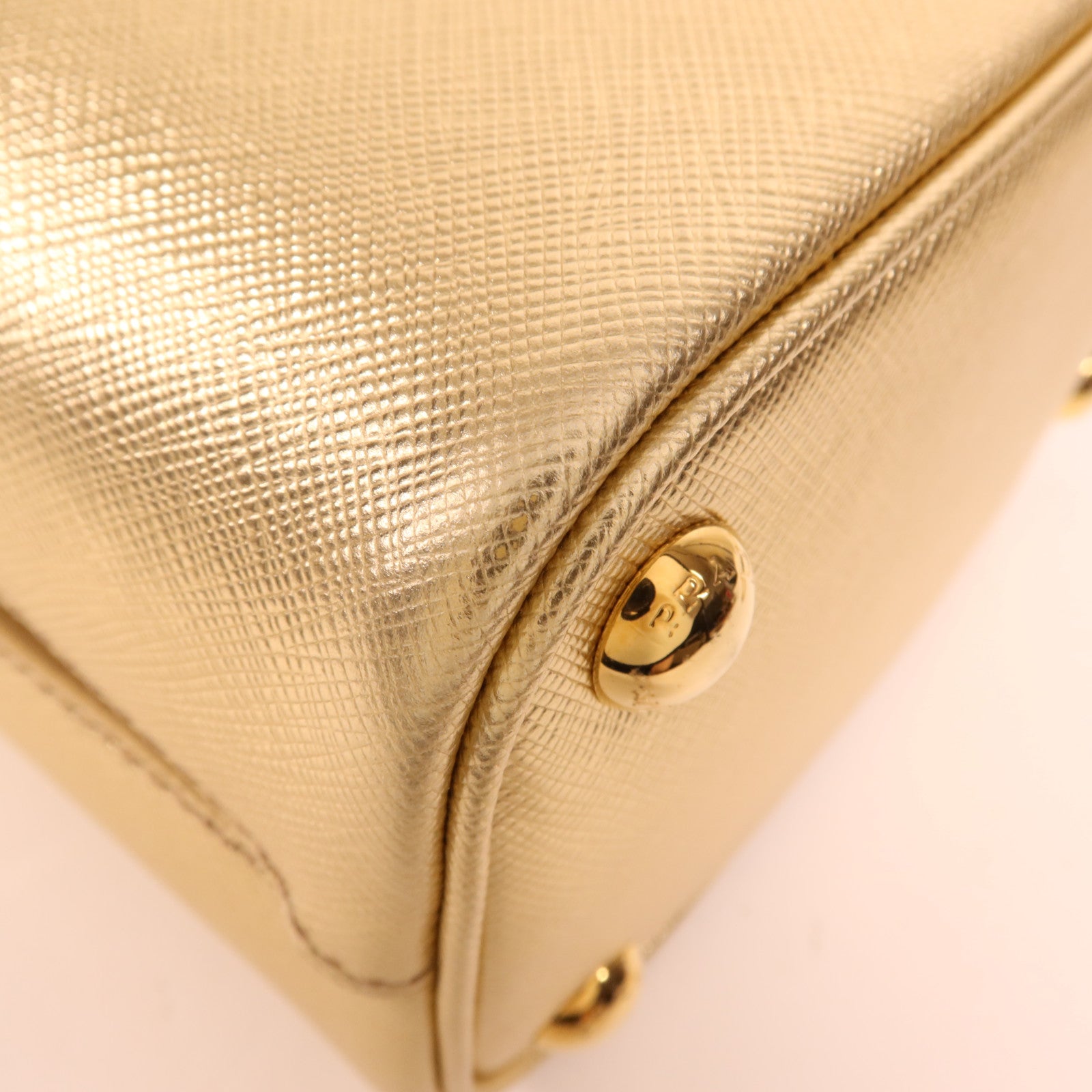 PRADA 牛皮皮革Panier金扣手挽肩背兩用袋