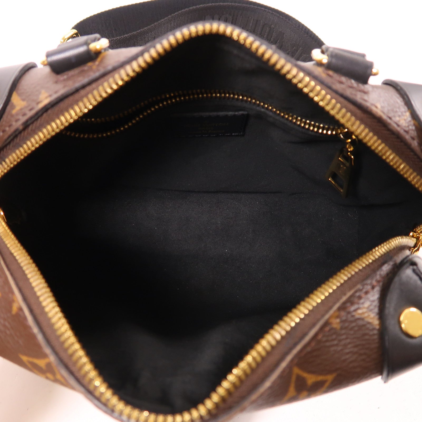 LOUIS VUITTON Monogram Petite Malle Souple金扣手挽肩背兩用袋棕色