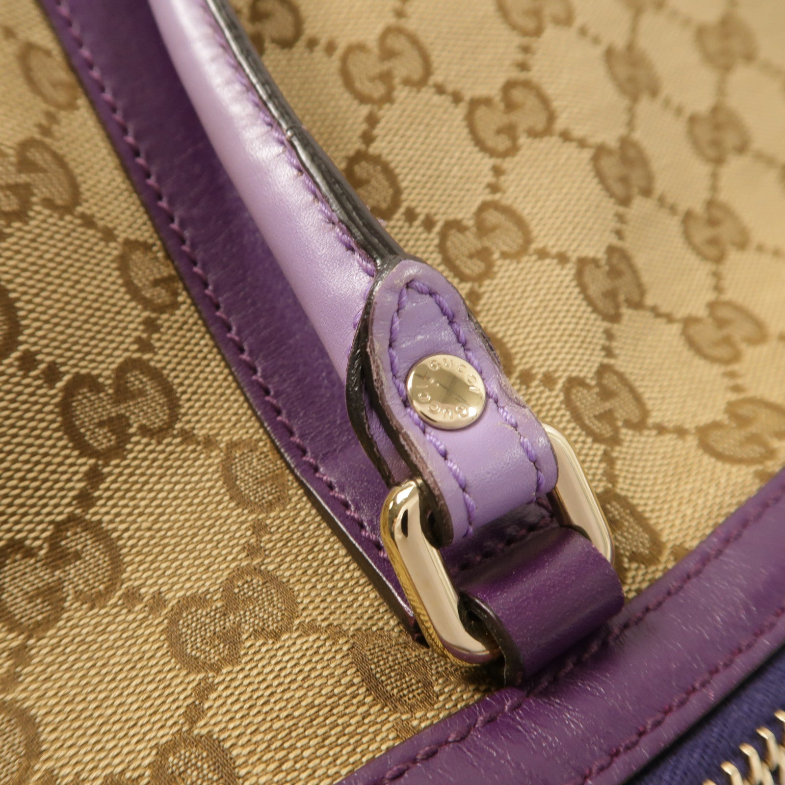 GUCCI 帆布Tote Bag金扣手挽袋