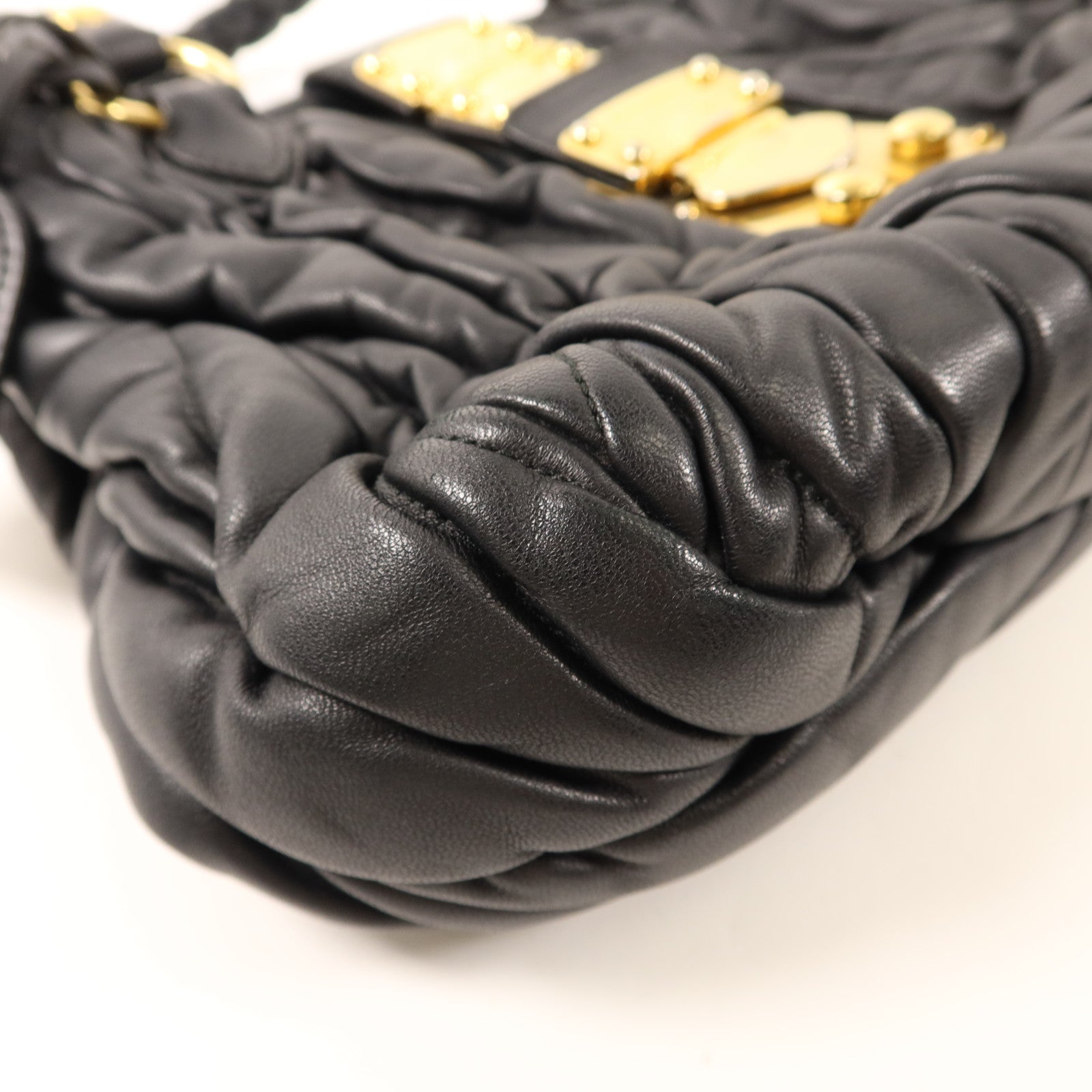 Miu Miu 牛皮皮革2 Way Shoulder Bag金扣手挽肩背兩用袋