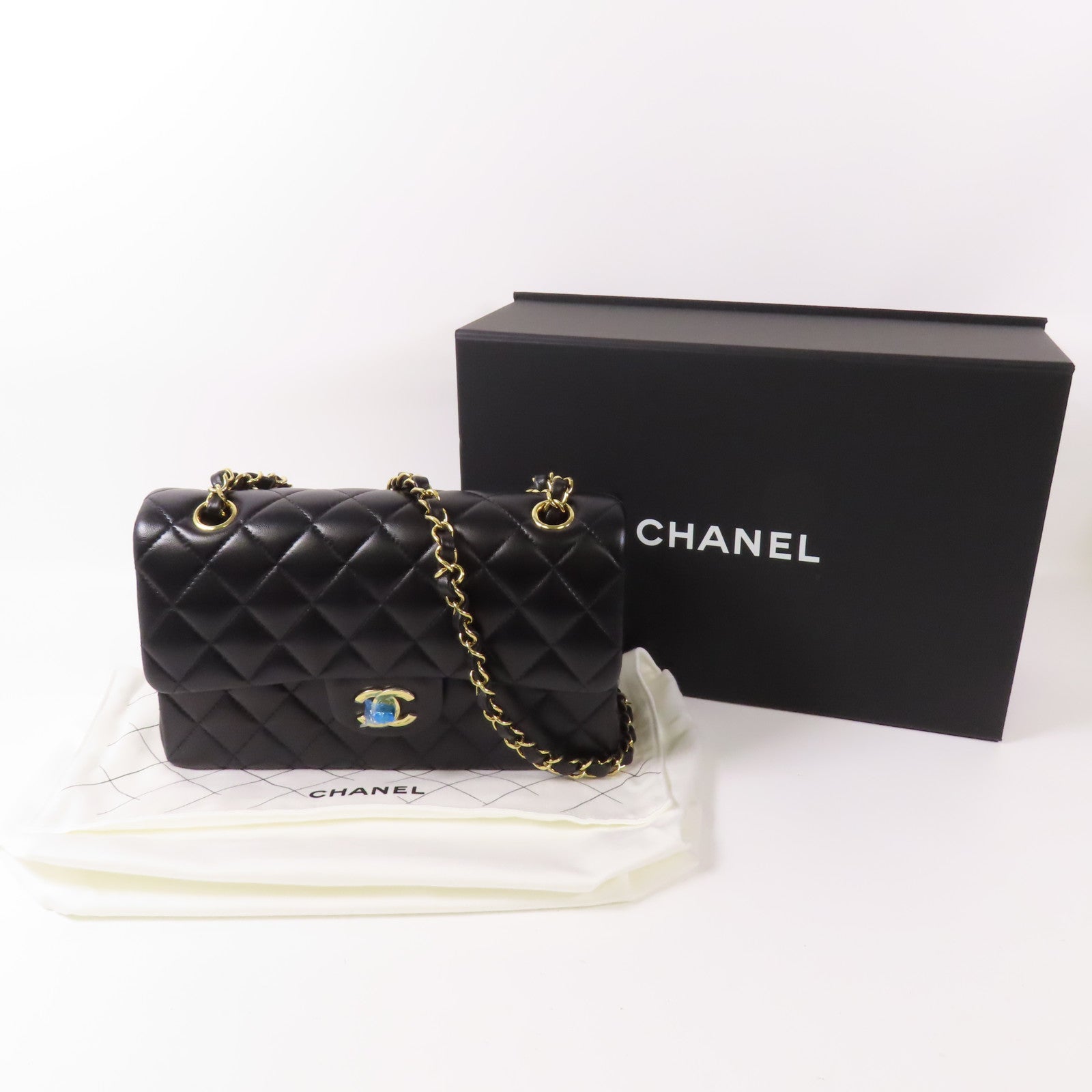 CHANEL 牛皮皮革Classic 23金扣鏈帶肩背袋