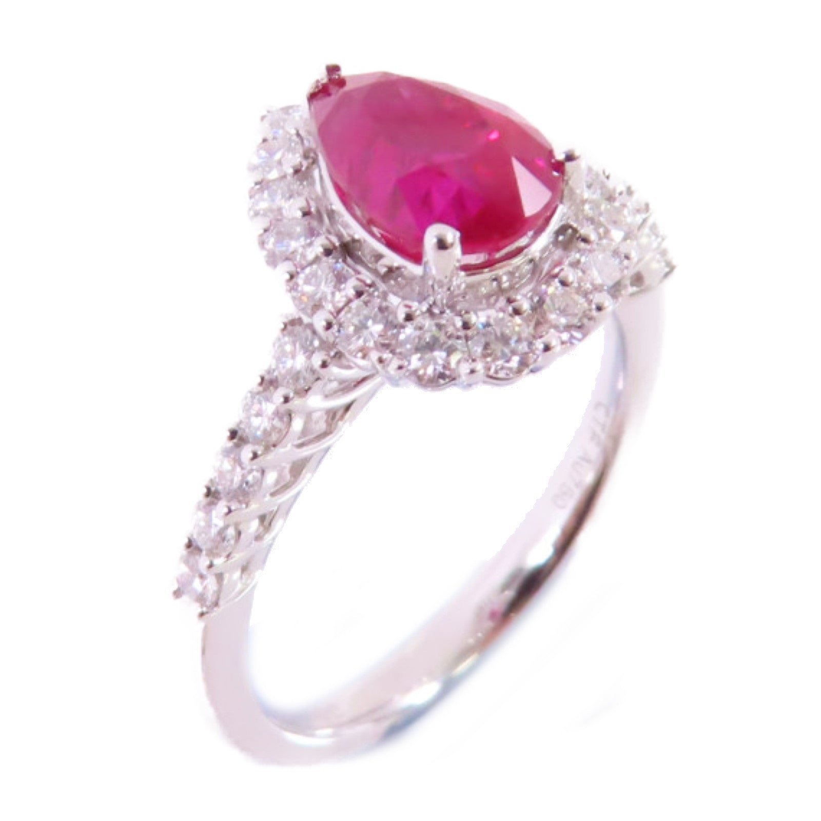 JEWELRY 【激減優惠】18K白金/1.77ct紅寶石/0.53ct鑽石Ruby Diamond Ring戒指US#5.75