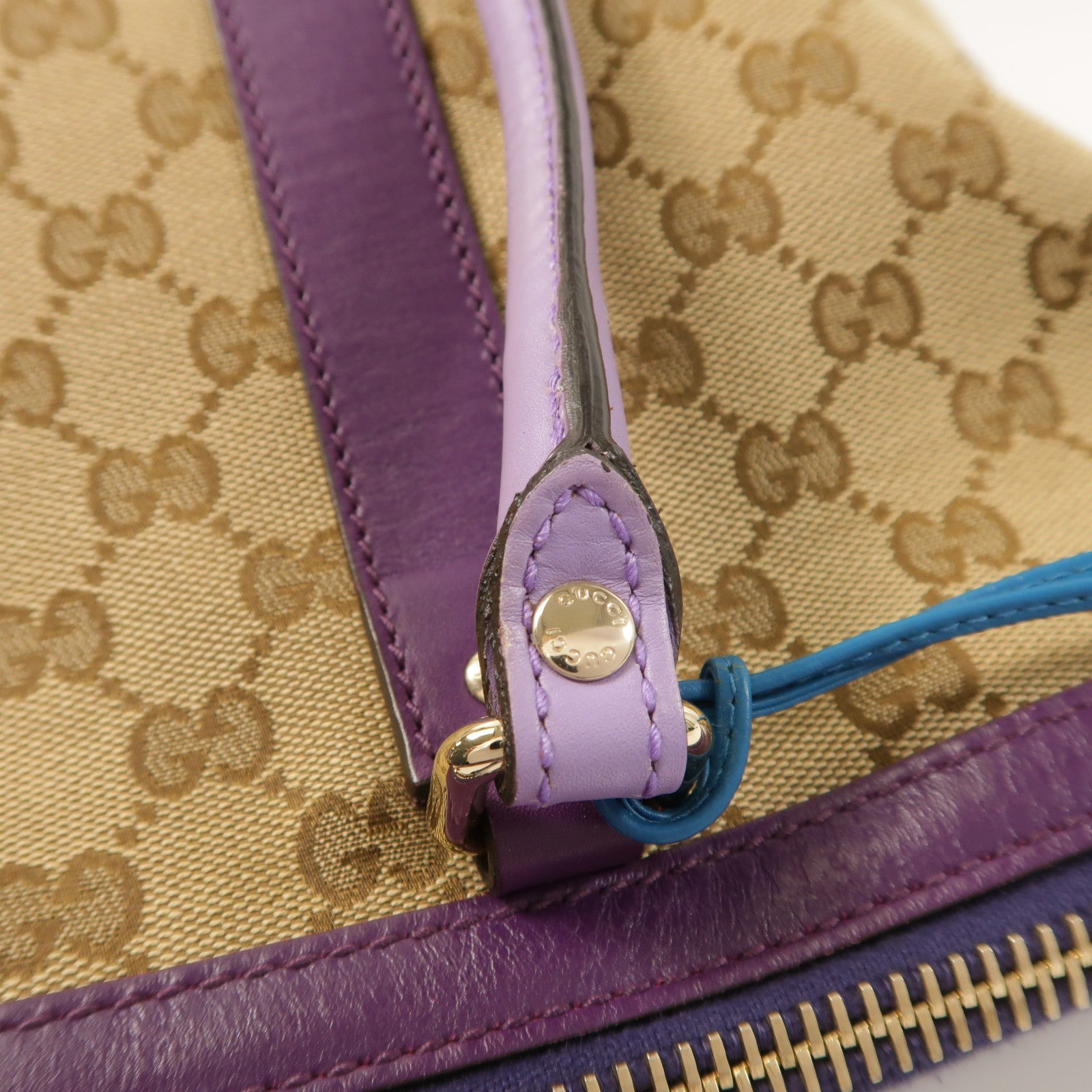GUCCI 帆布Tote Bag金扣手挽袋