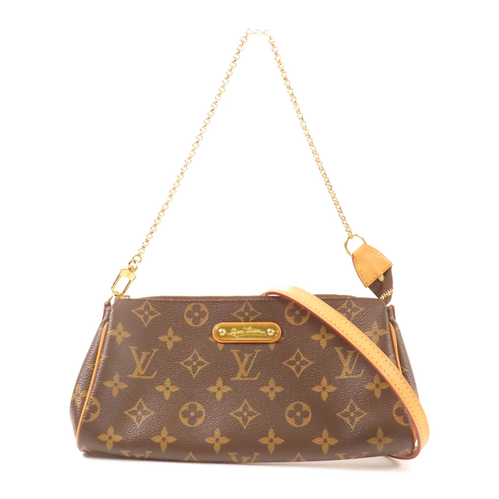 LOUIS VUITTON Monogram Eva金扣手挽肩背兩用袋棕色