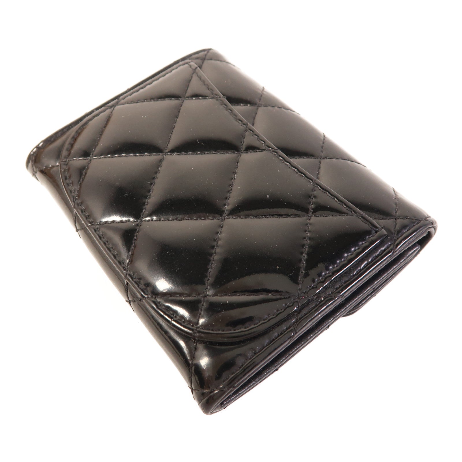 CHANEL 漆皮皮革Card Case銀扣卡片套