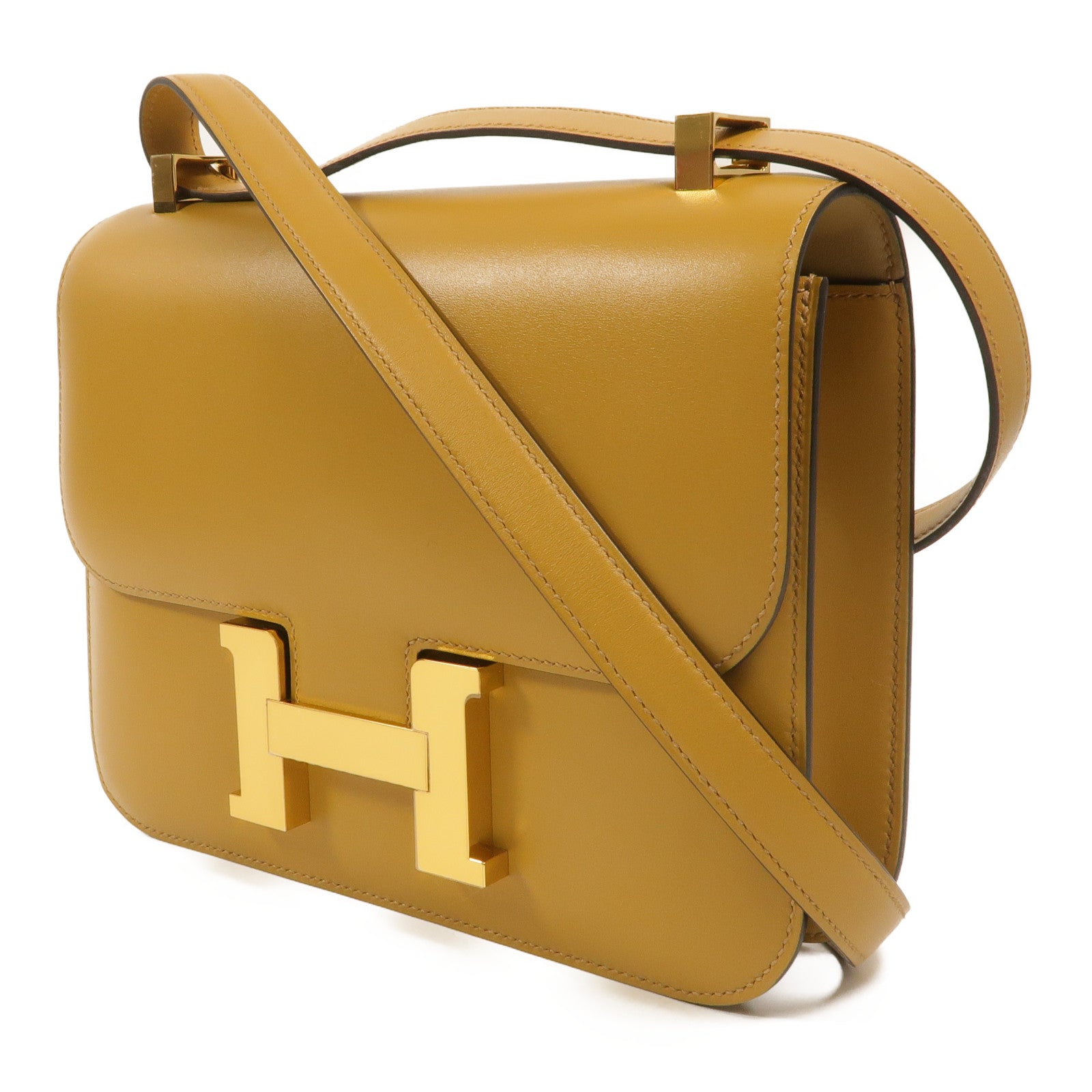 HERMES Tadelakt皮革Constance 24肩背袋Poussiere