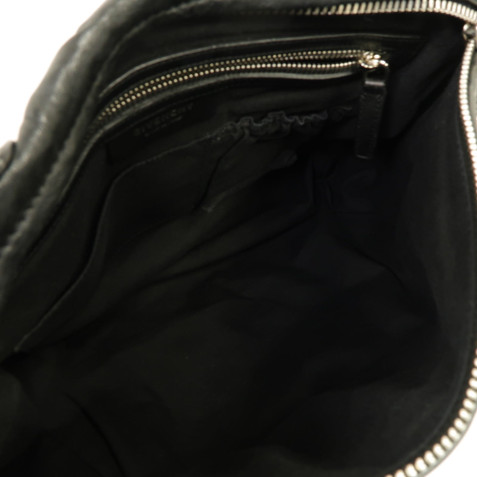 GIVENCHY 皮革Pandora銀扣手挽肩背兩用袋黒色