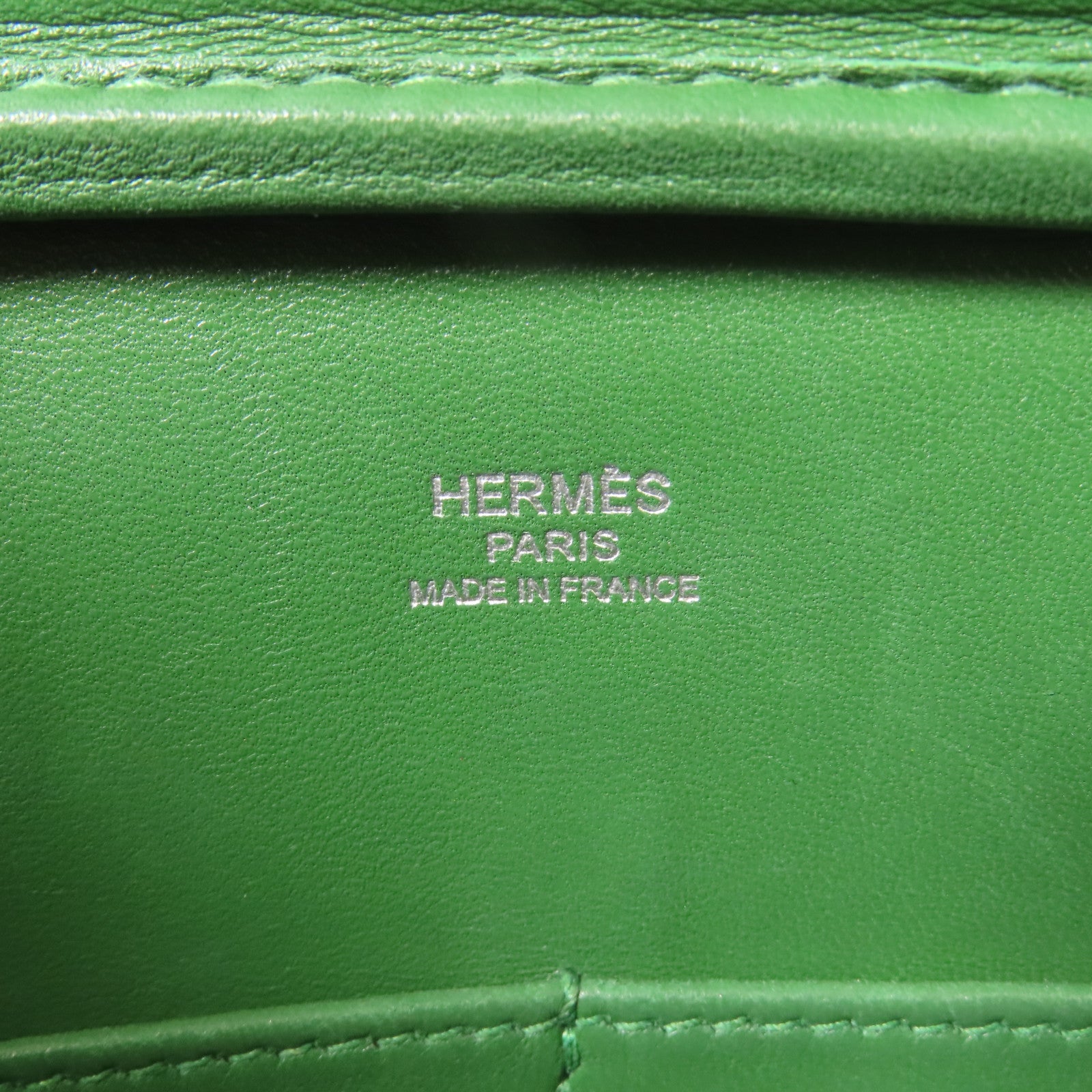 HERMES Epsom皮革Plume 28銀扣手挽袋Vert Bengale Emerald