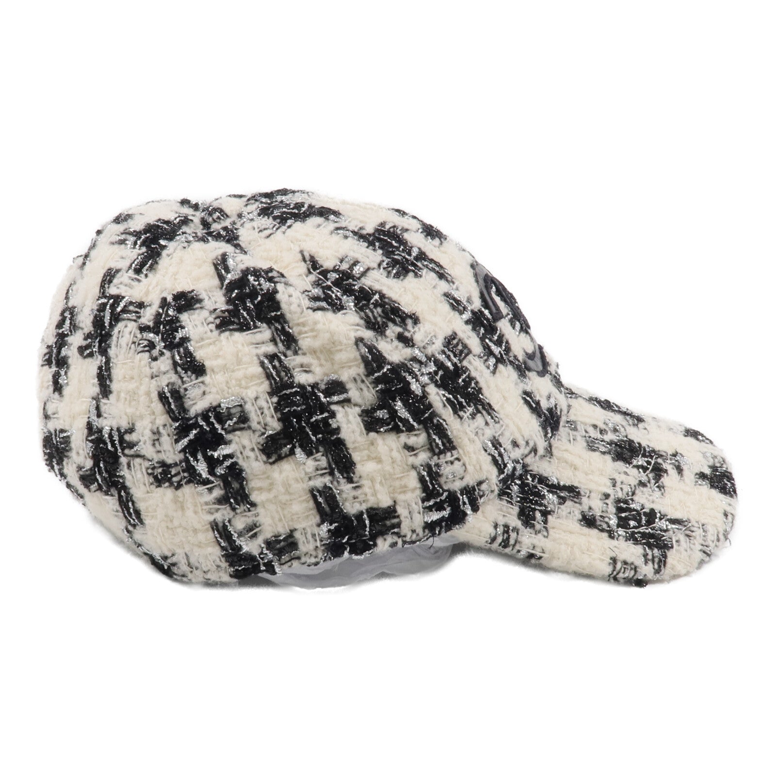 CHANEL 羊毛/聚醯胺/聚酯纖維/絲質/羊皮皮革Tweed CC Cap帽子
