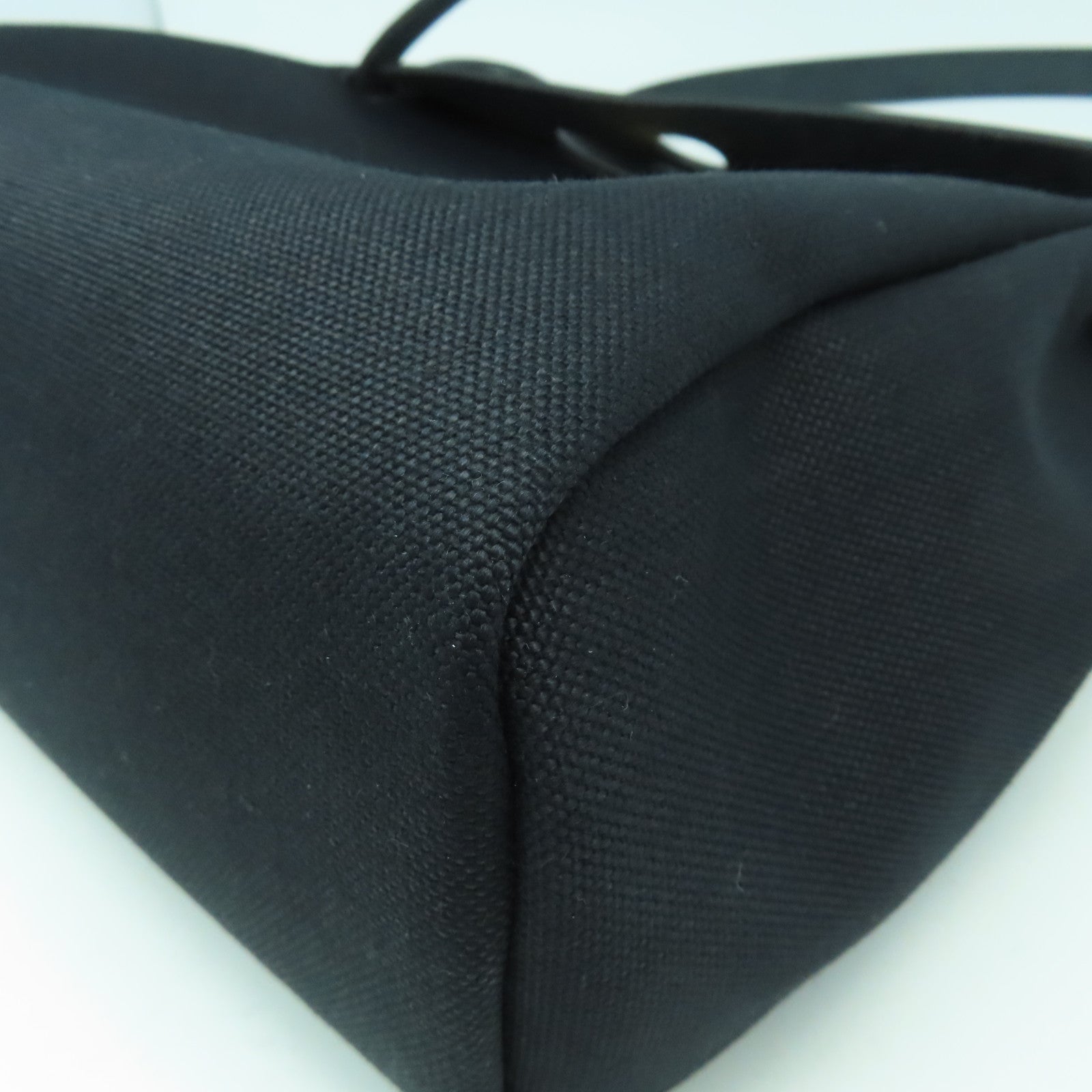 HERMES 帆布Herbag PM金扣手挽肩背兩用袋黑色