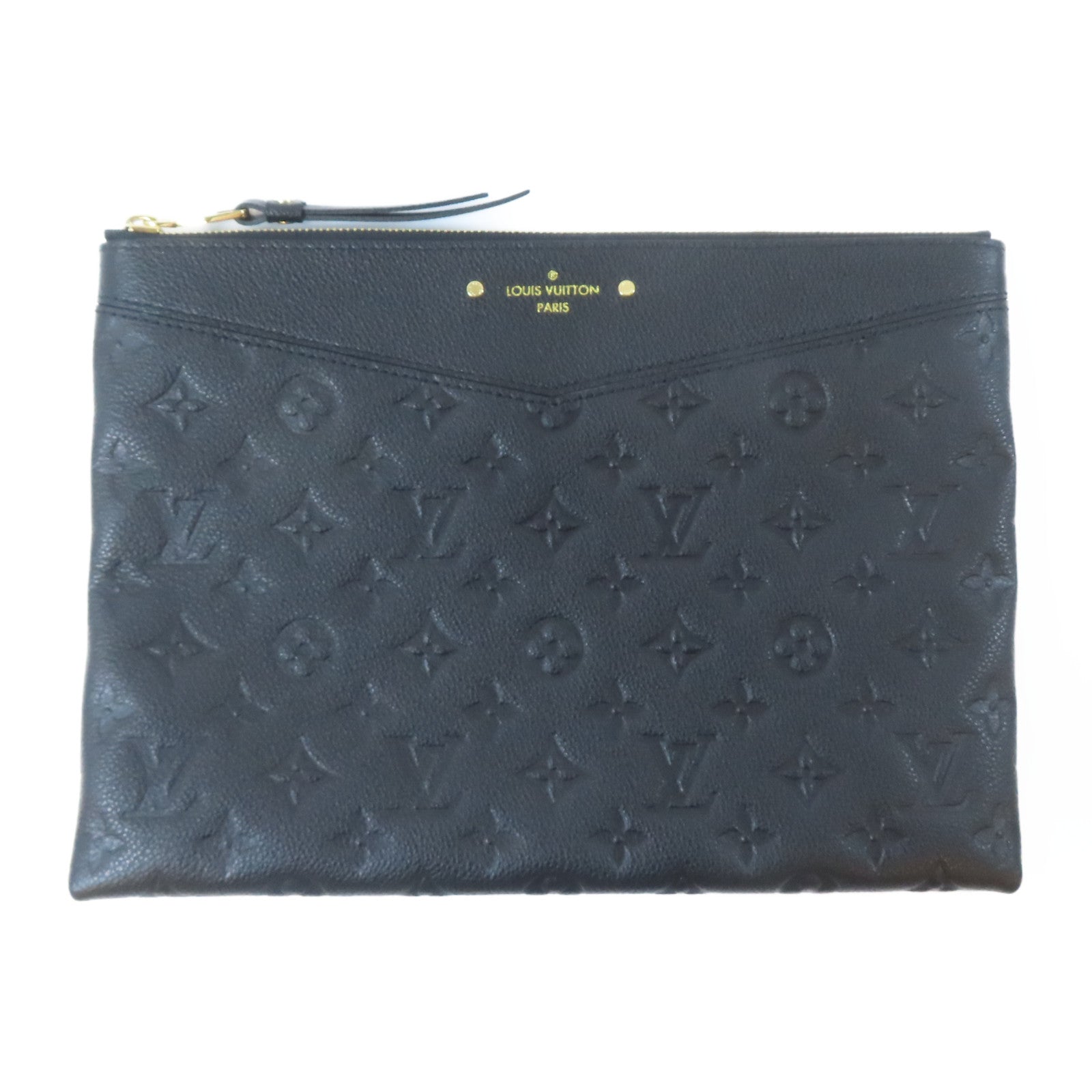 LOUIS VUITTON Monogram Empreinte Daily Pouch金扣手拿包黑色