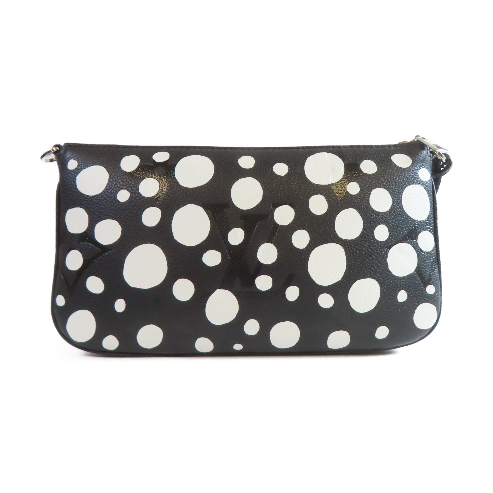 LOUIS VUITTON Monogram Empreinte Lv X YK Multi Pochette Accessoires銀扣手挽肩背兩用袋黑色