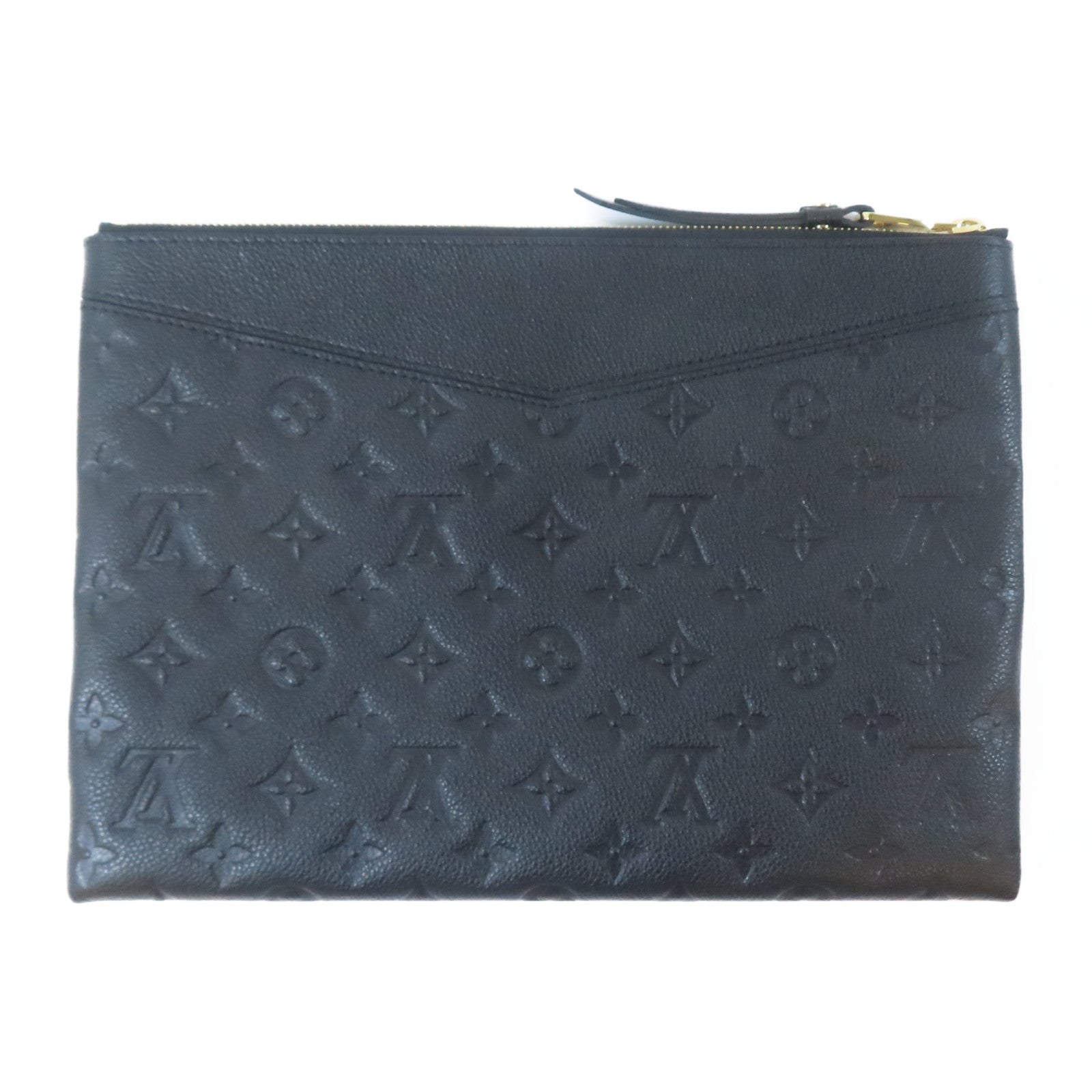 LOUIS VUITTON Monogram Empreinte Daily Pouch金扣手拿包黑色