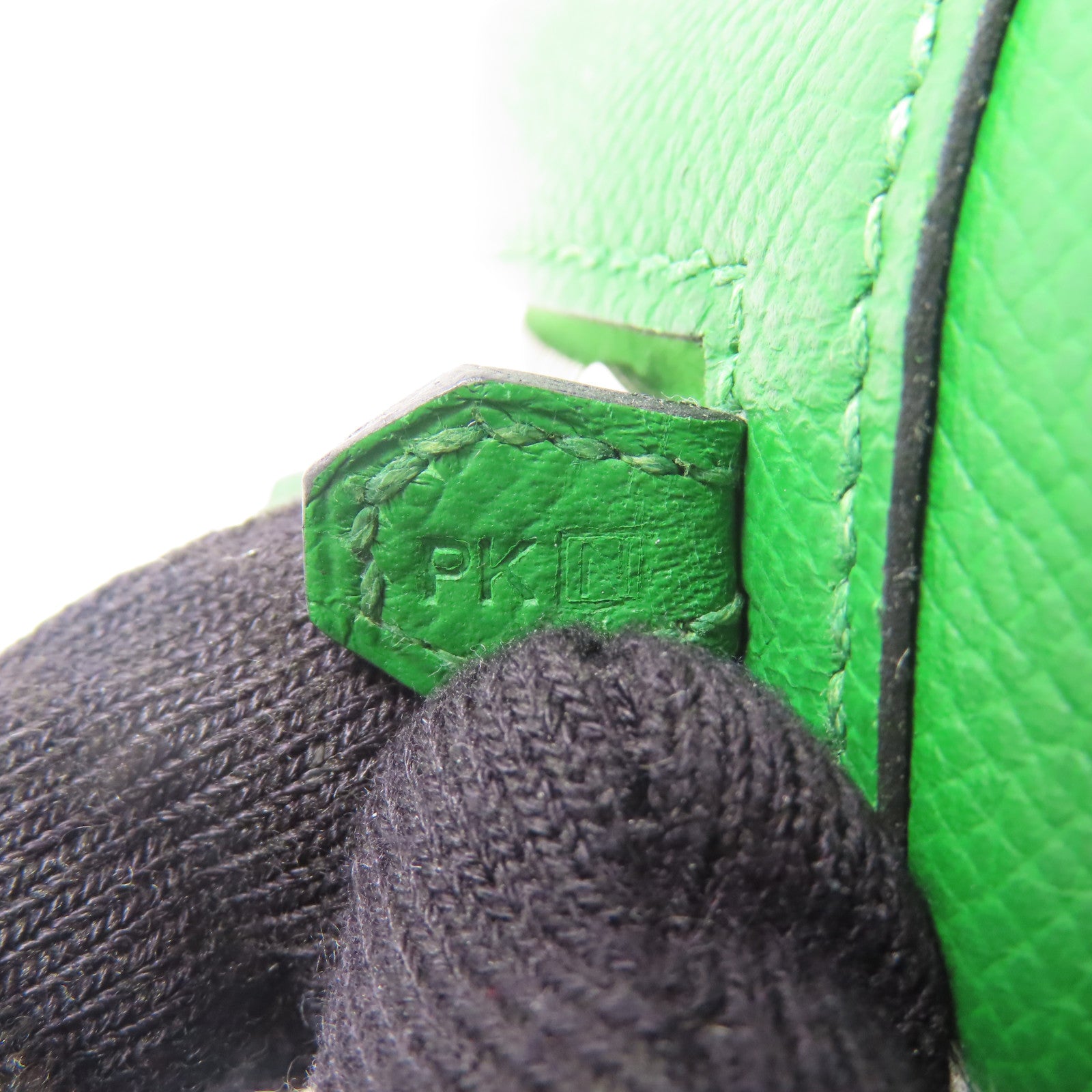 HERMES Epsom皮革Plume 28銀扣手挽袋Vert Bengale Emerald