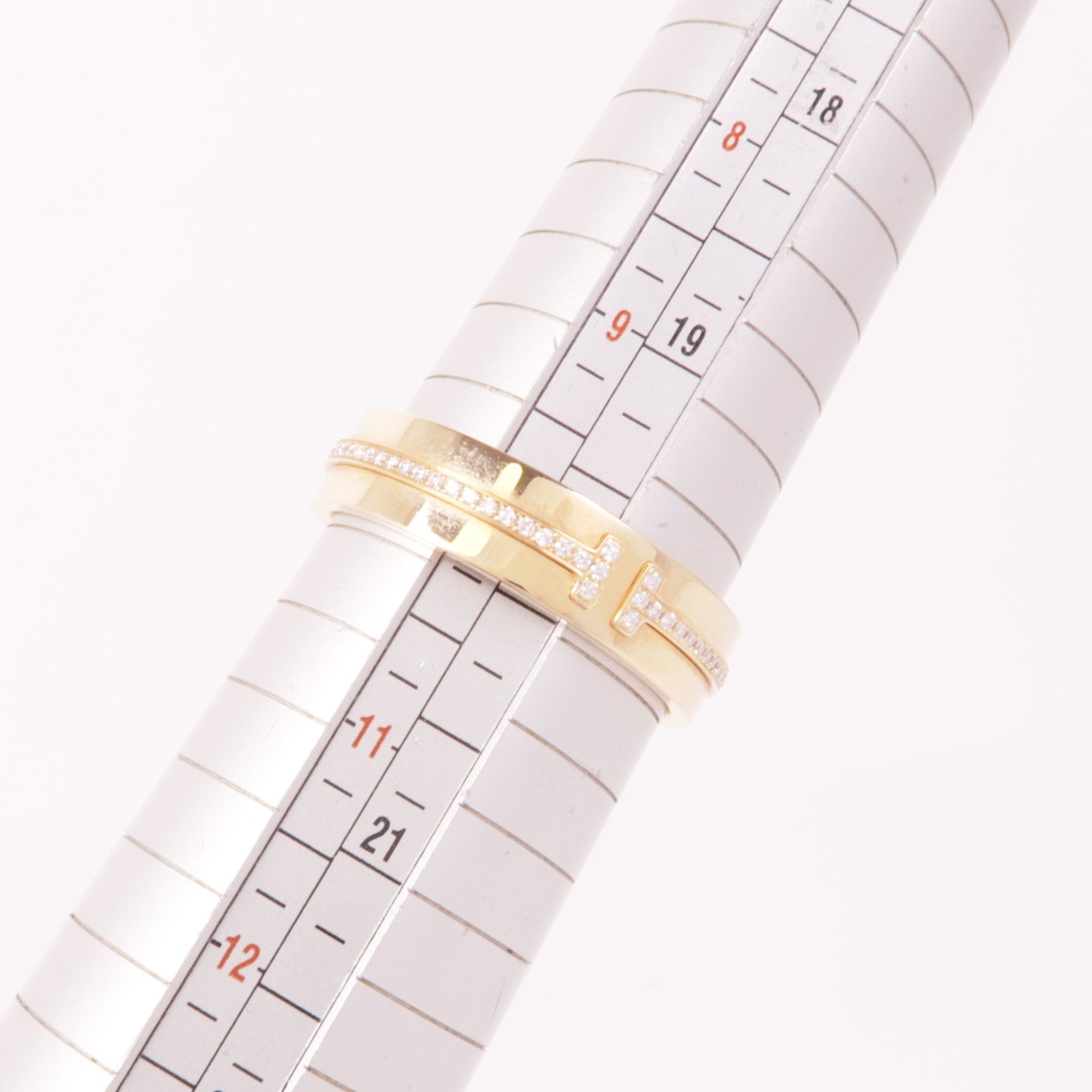 TIFFANY＆CO 18K玫瑰金T Narrow Diamond Ring鑽石戒指US#10