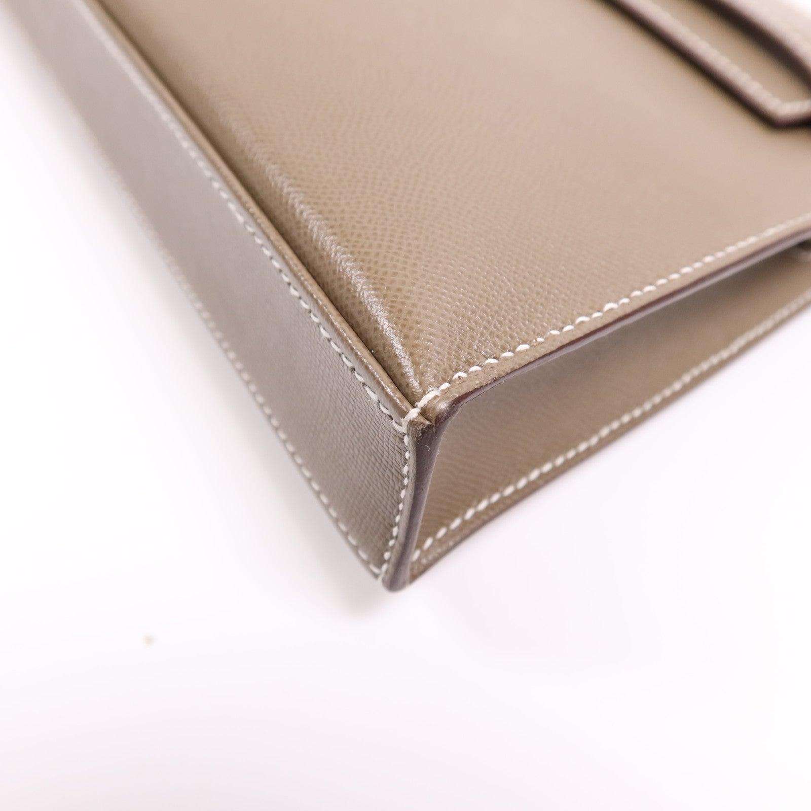 HERMES Epsom皮革Kelly Elan銀扣肩背袋