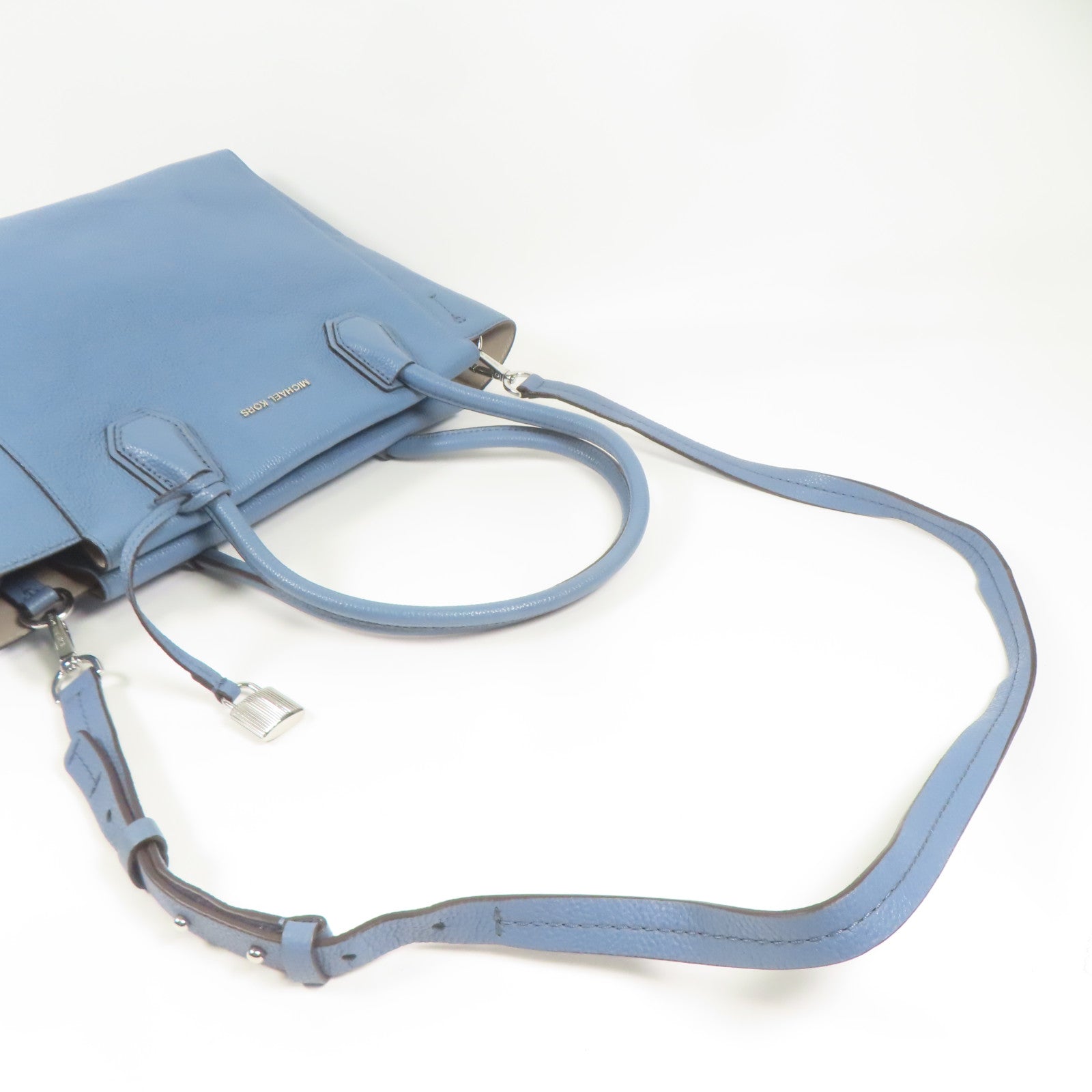 Michael Kors 牛皮皮革Shoulder Bag銀扣手挽肩背兩用袋