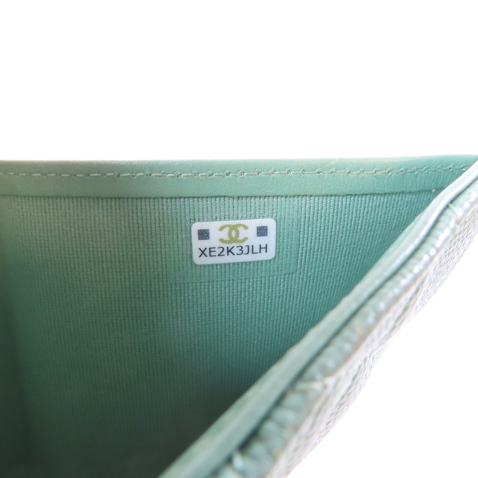 CHANEL 【清倉大減價】菱格牛皮皮革Wallet金扣啪鈕錢包綠色
