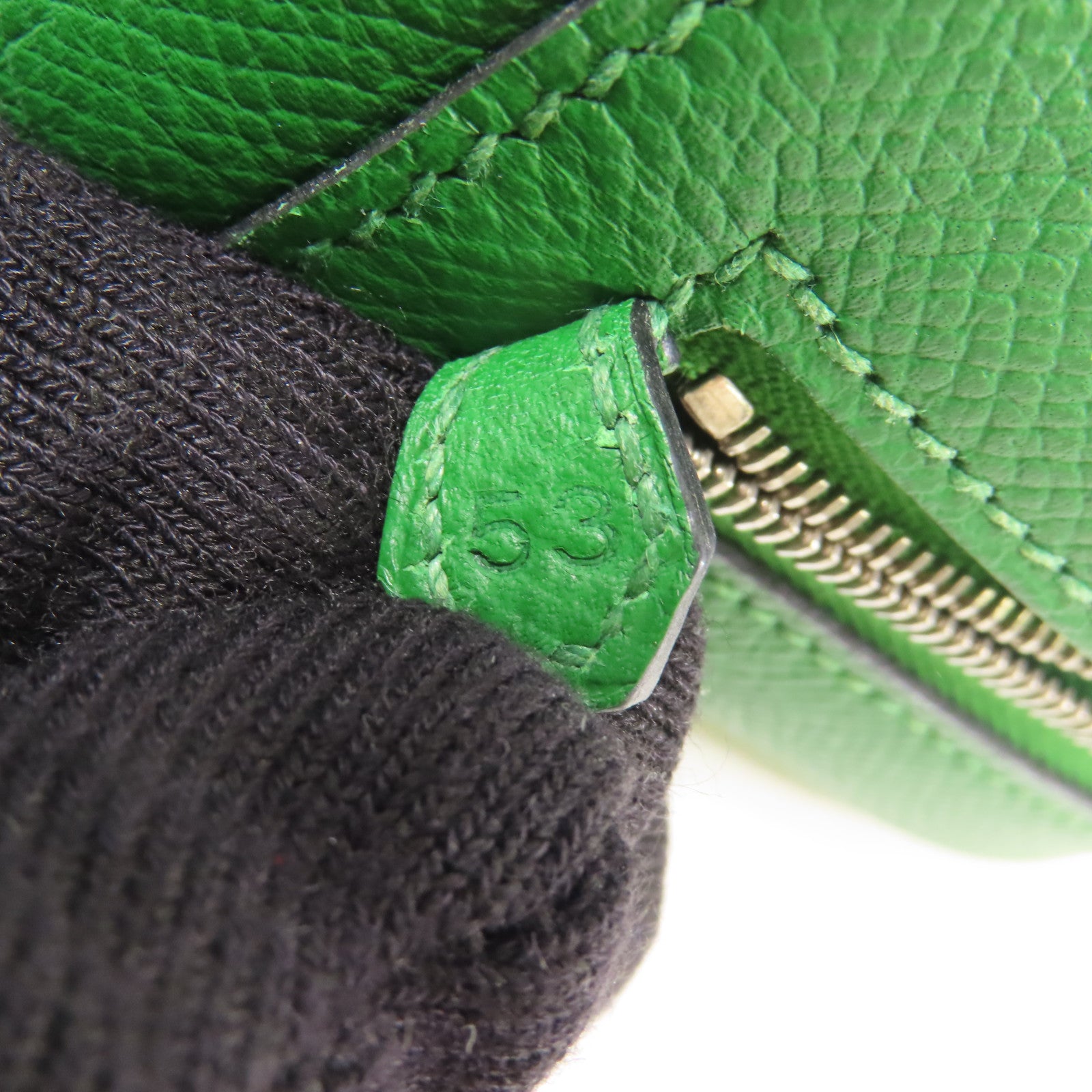 HERMES Epsom皮革Plume 28銀扣手挽袋Vert Bengale Emerald