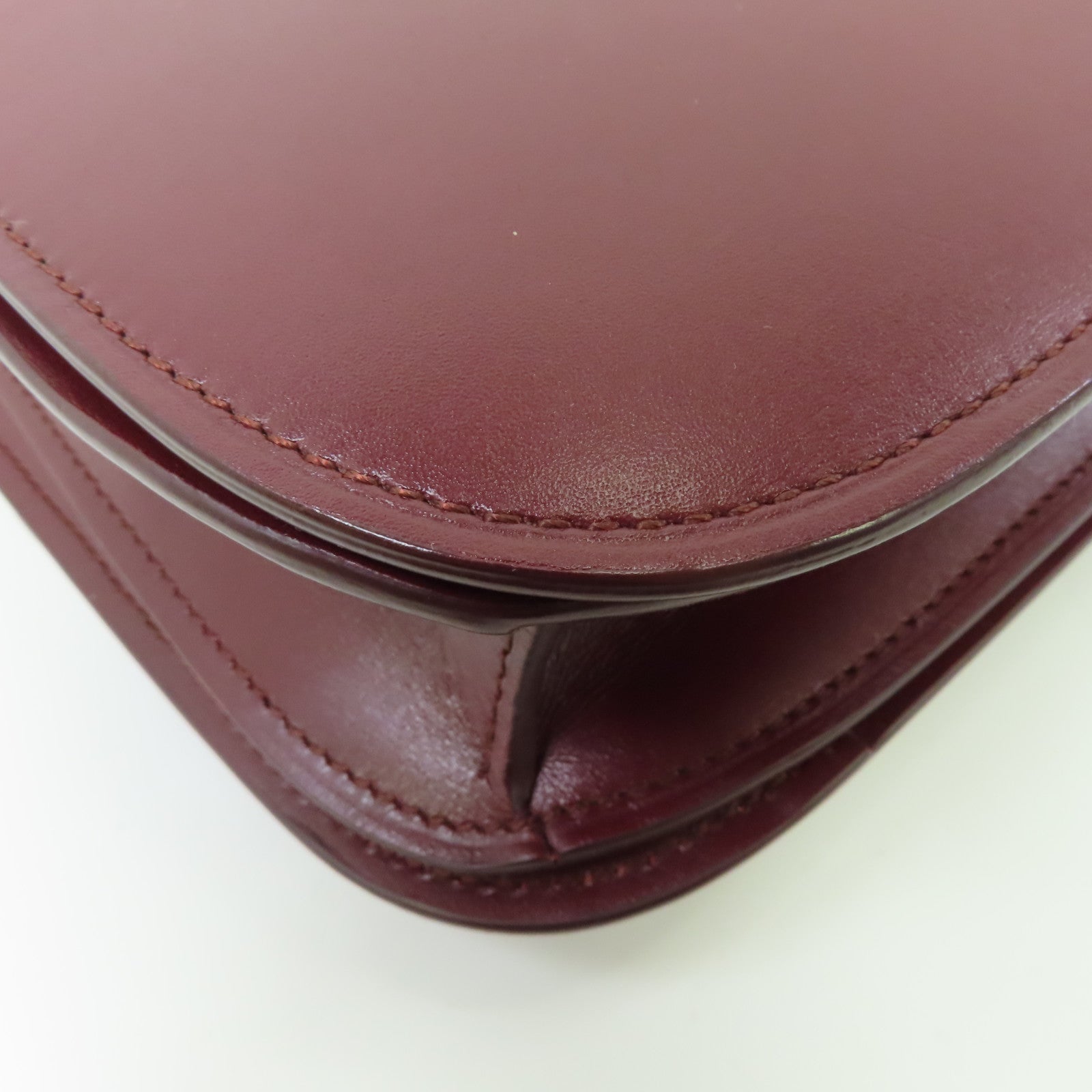 CELINE 【激減優惠】牛皮皮革Classic Box金扣肩背袋酒紅色