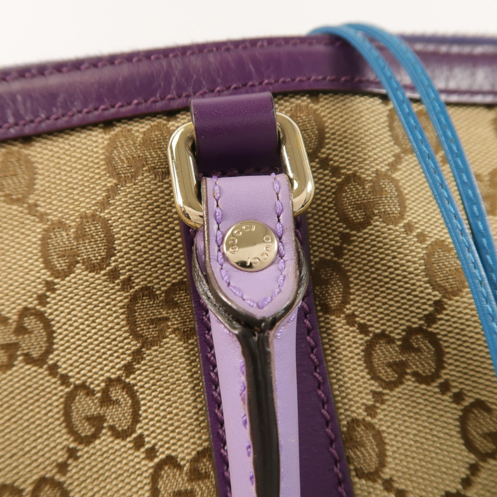 GUCCI 帆布Tote Bag金扣手挽袋