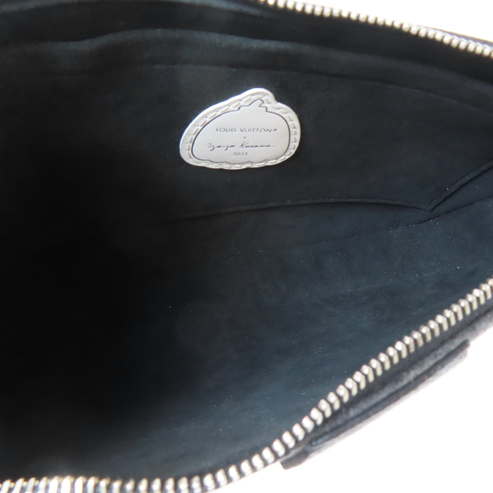 LOUIS VUITTON Monogram Empreinte Lv X YK Multi Pochette Accessoires銀扣手挽肩背兩用袋黑色