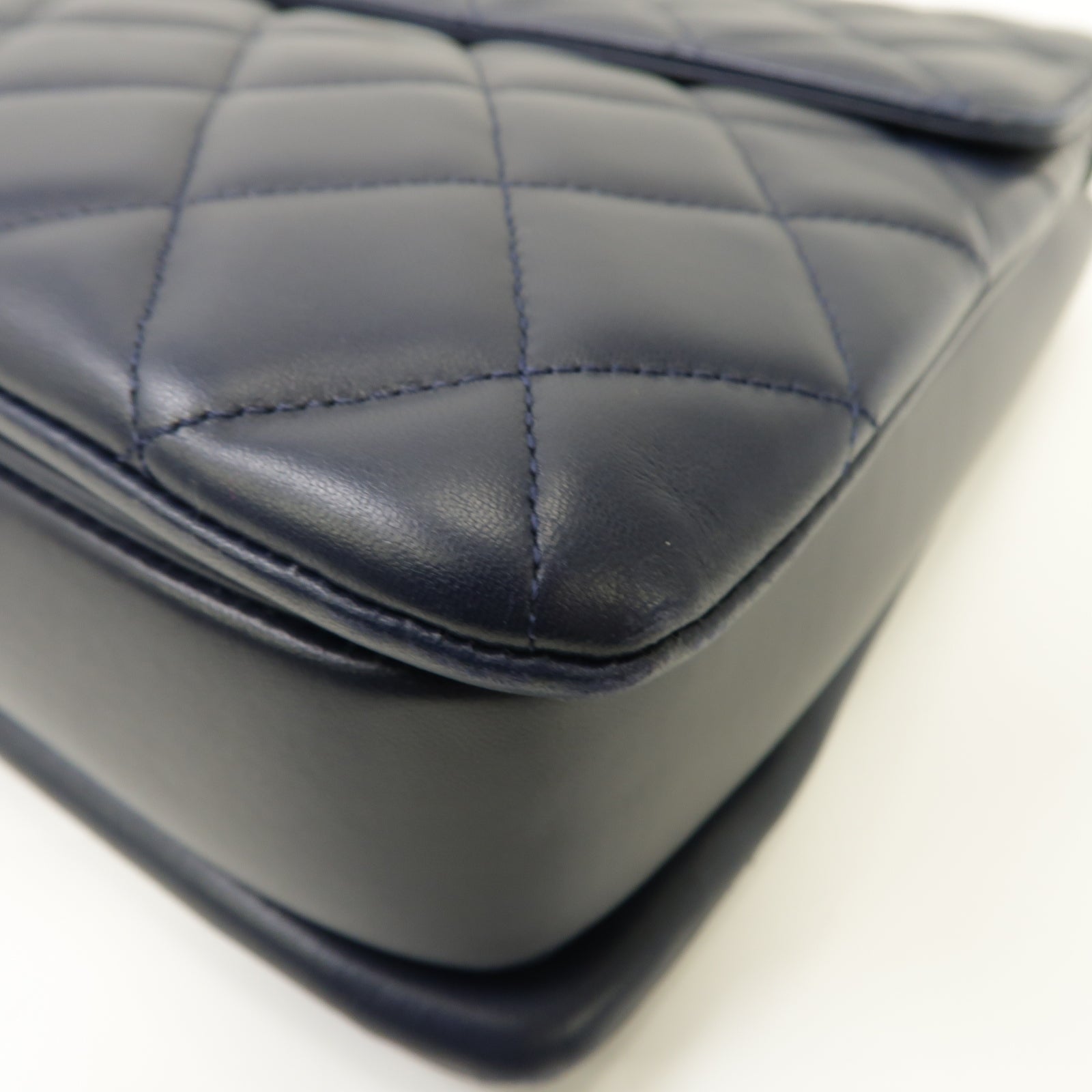 CHANEL 【激減優惠】菱格羊皮皮革Large Trendy CC金扣手挽肩背兩用袋深藍色