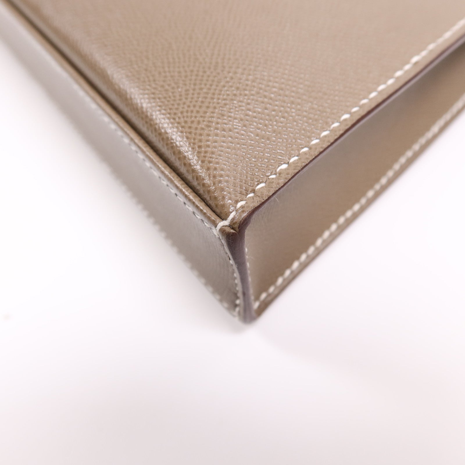 HERMES Epsom皮革Kelly Elan銀扣肩背袋