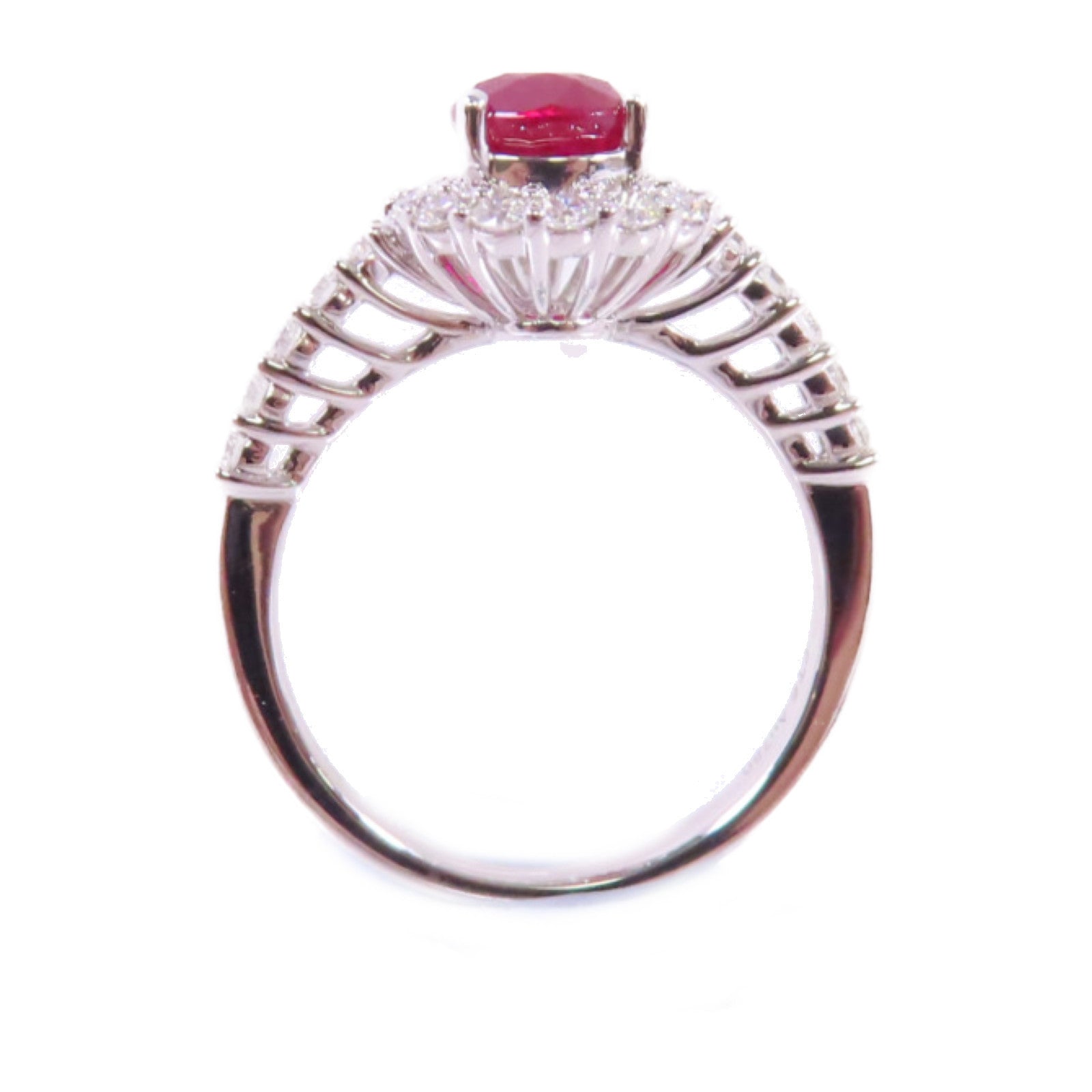 JEWELRY 【激減優惠】18K白金/1.77ct紅寶石/0.53ct鑽石Ruby Diamond Ring戒指US#5.75
