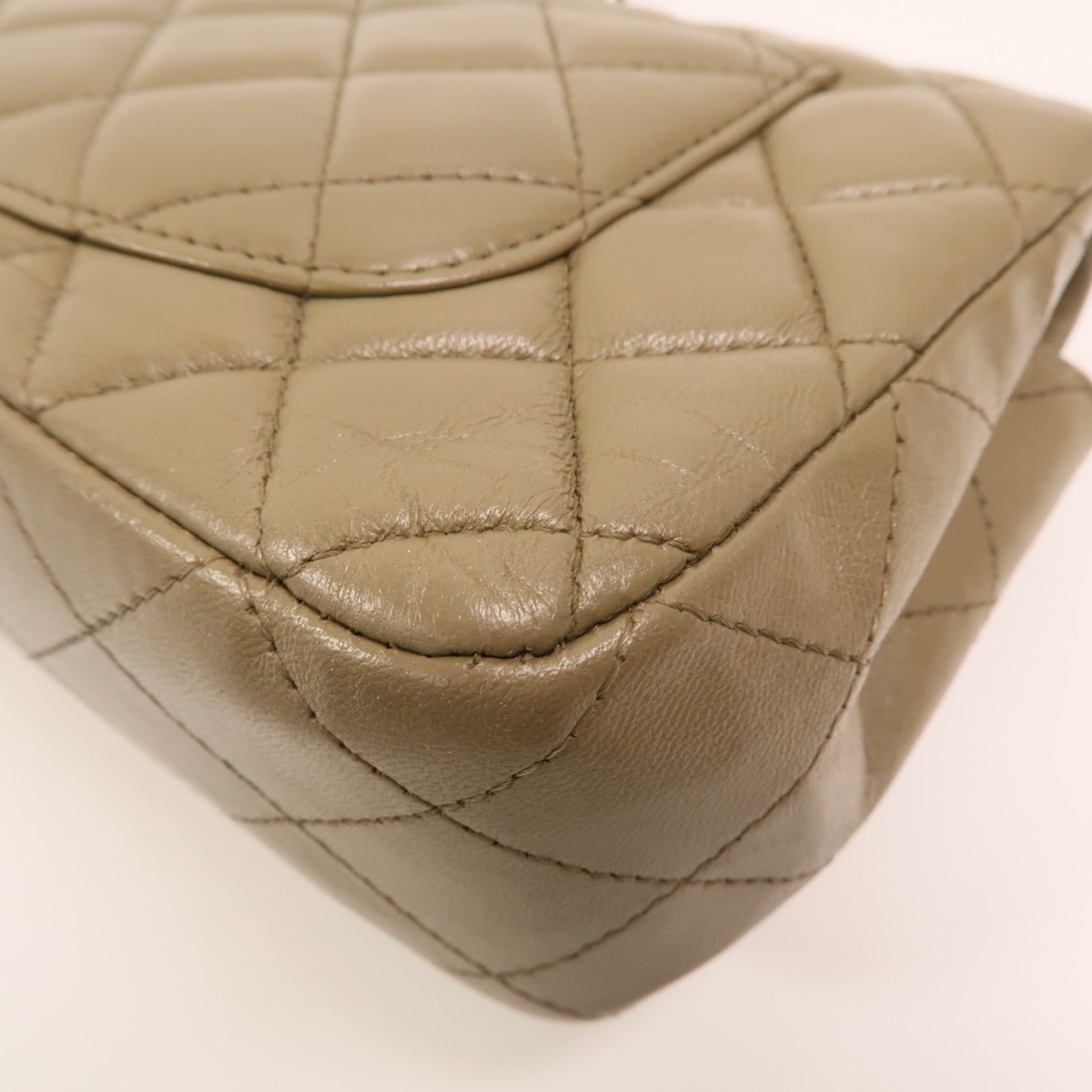 CHANEL 羊皮皮革Mini Classic 20銀扣鏈帶肩背袋