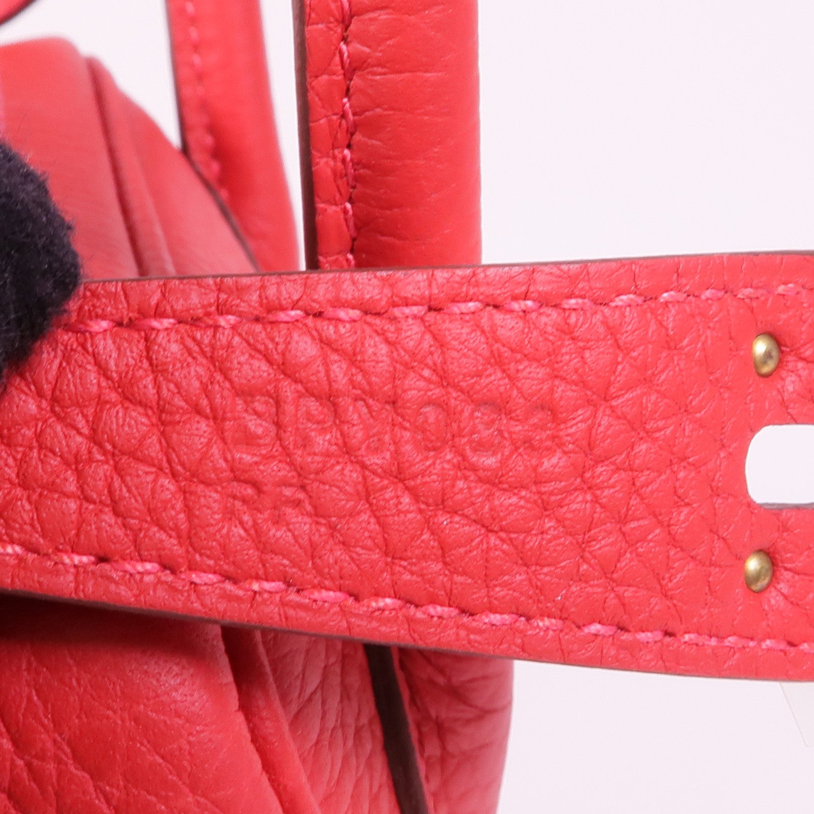 HERMES Clemence皮革Lindy 26金扣手挽肩背兩用袋Vermillon