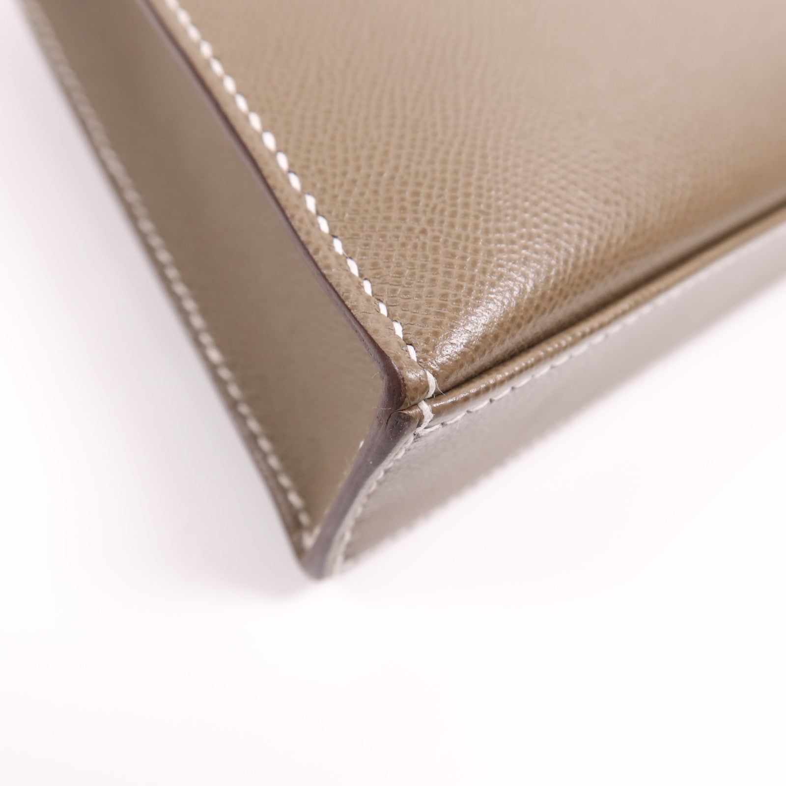 HERMES Epsom皮革Kelly Elan銀扣肩背袋