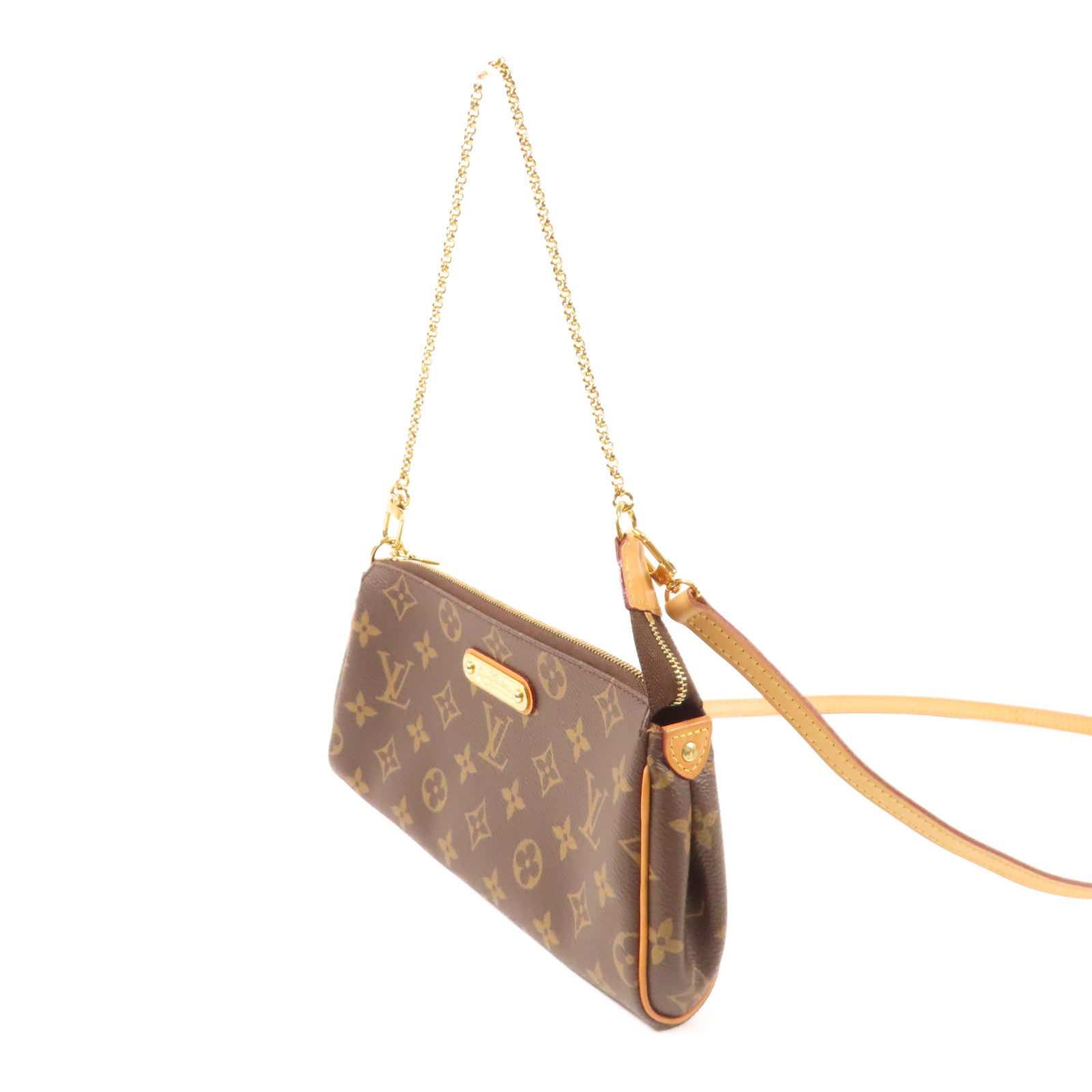 LOUIS VUITTON Monogram Eva金扣手挽肩背兩用袋棕色