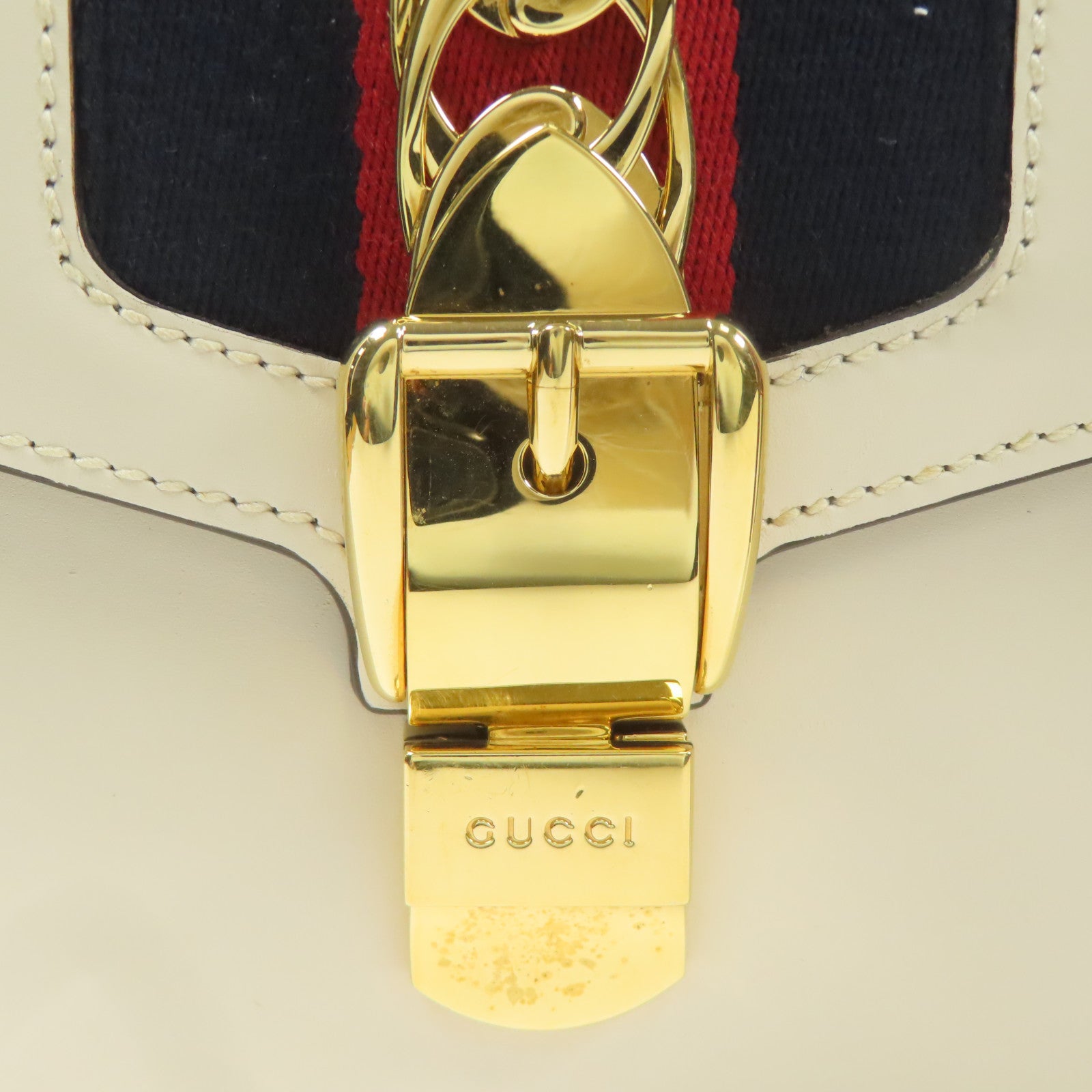 GUCCI 牛皮皮革Sylvia Bag金扣肩背袋