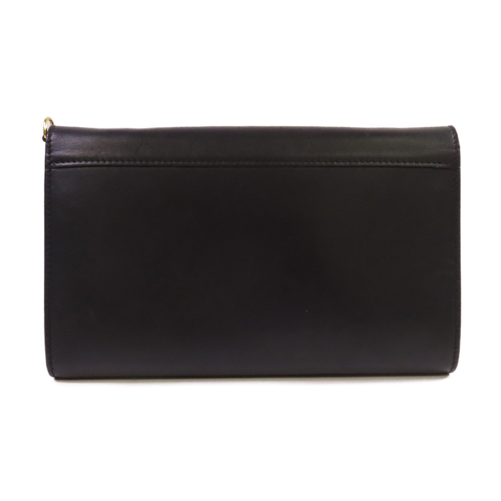 CELINE 牛皮皮革Wallet On Chain Shoulder Bag金扣鏈帶肩背袋黑色