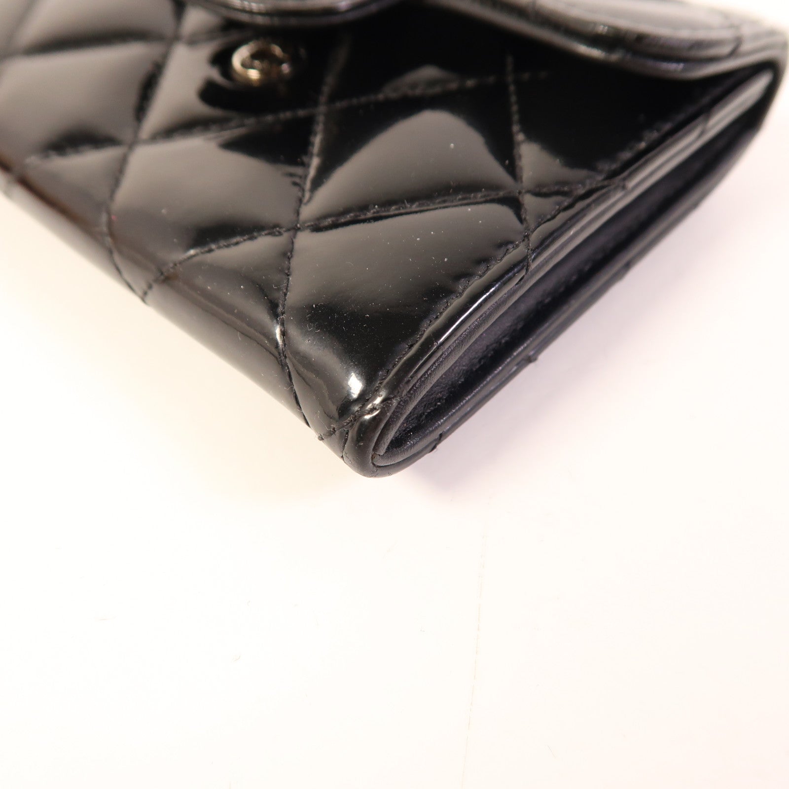 CHANEL 漆皮皮革Card Case銀扣卡片套